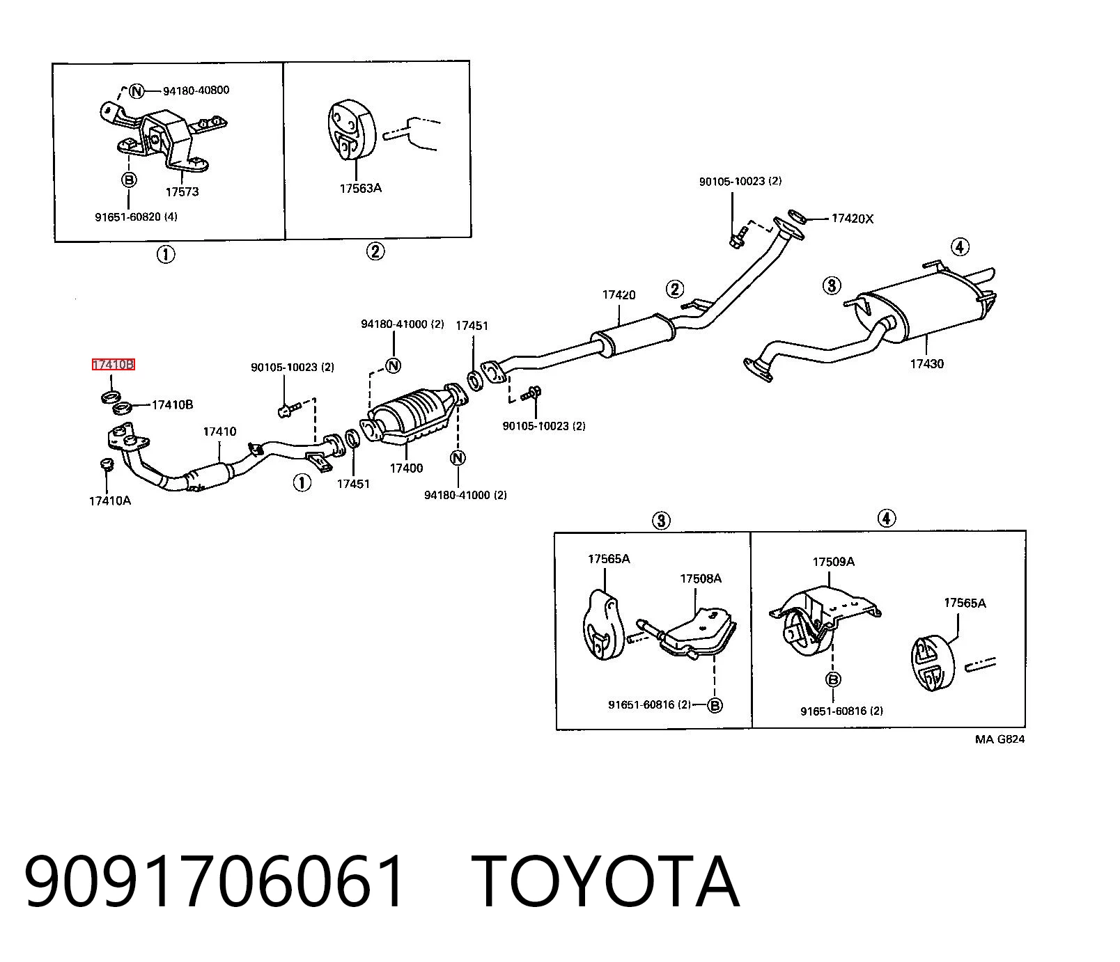 9091706061 Toyota Кільце глушника