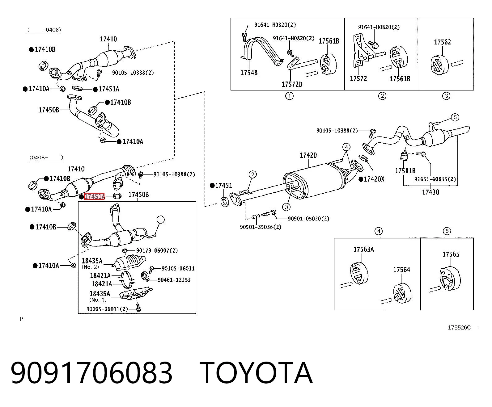 9091706083 Toyota Прокладка штанів