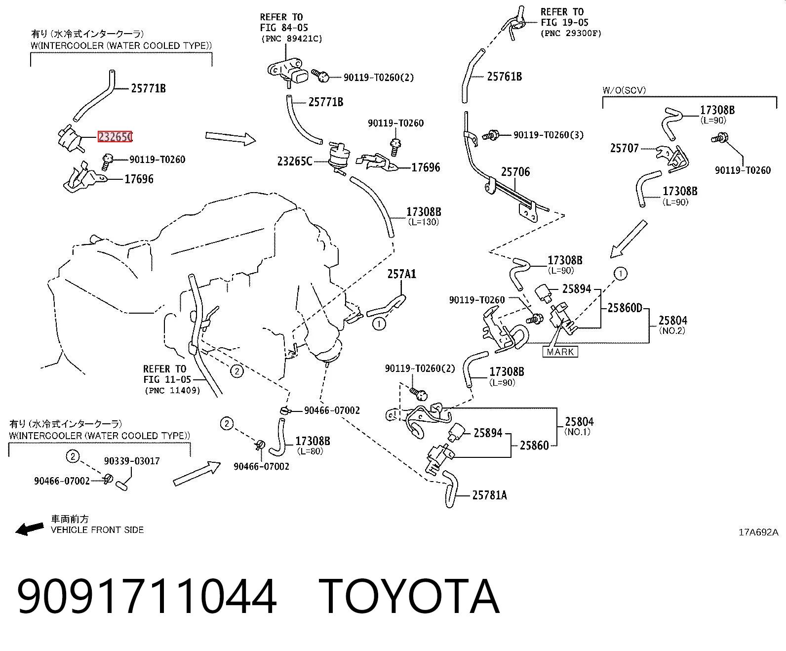 9091711044 Toyota Вентиляція масляного картера