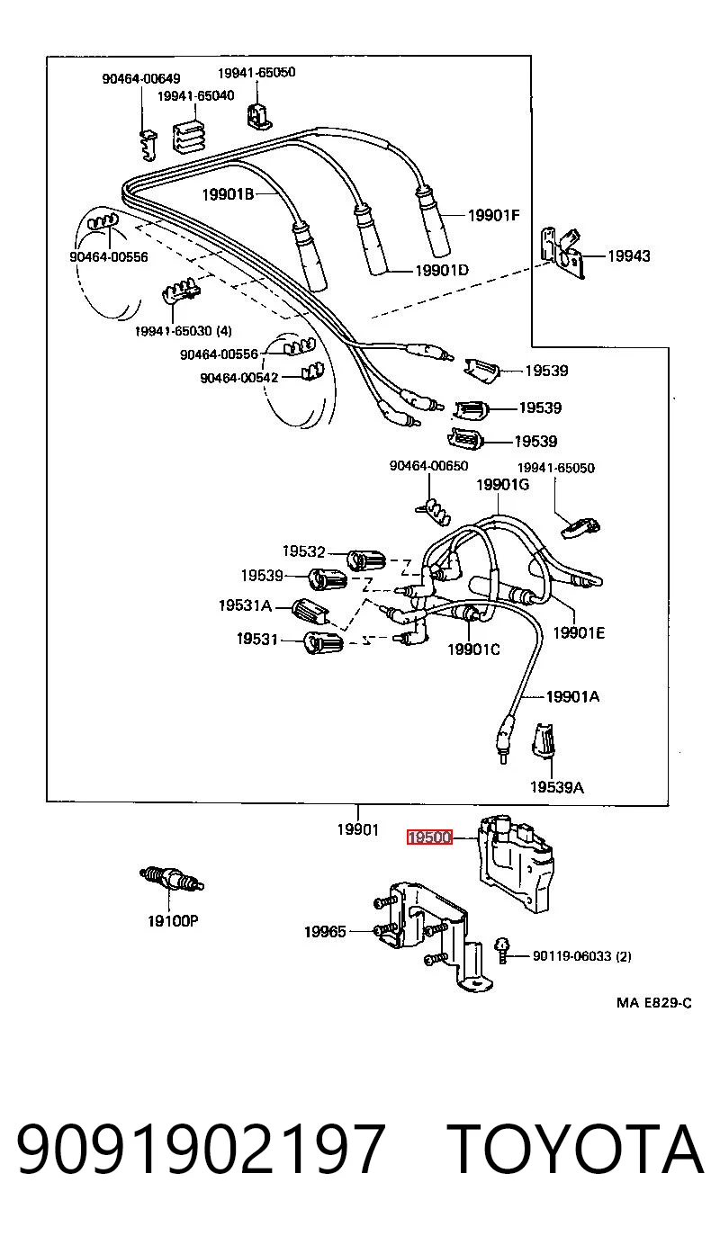 9091902197 Toyota Котушка запалювання