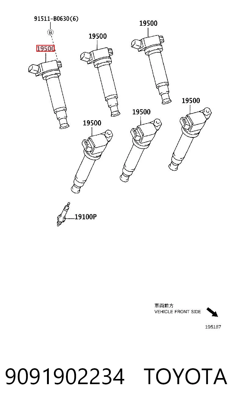 9091902234 Toyota Котушка запалювання