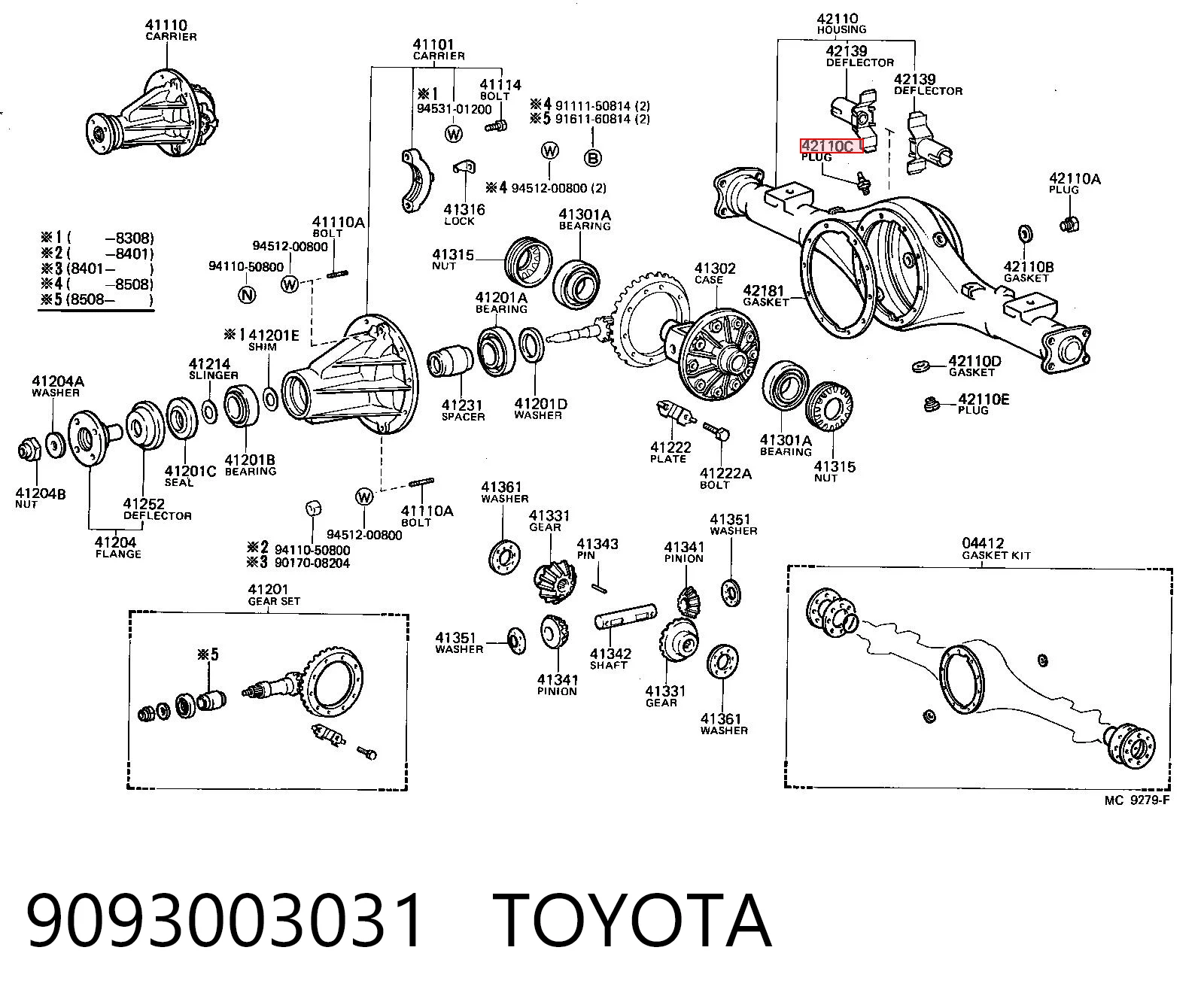 9093003031 Toyota Сапун картера заднього моста