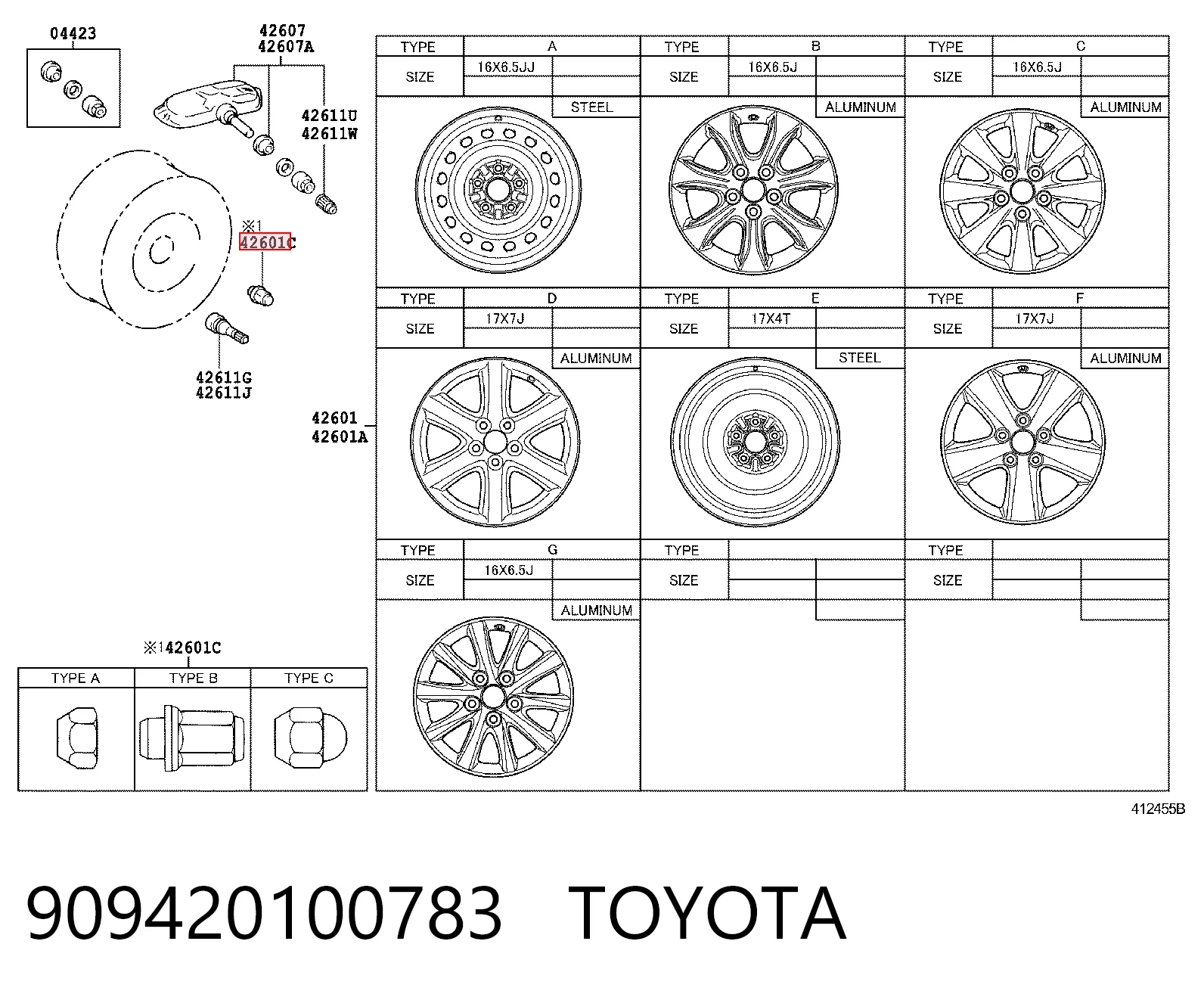 Гайка кріплення колеса Toyota Carina II седан (T17) (1987 - 1992) ціна, від 2.02 USD