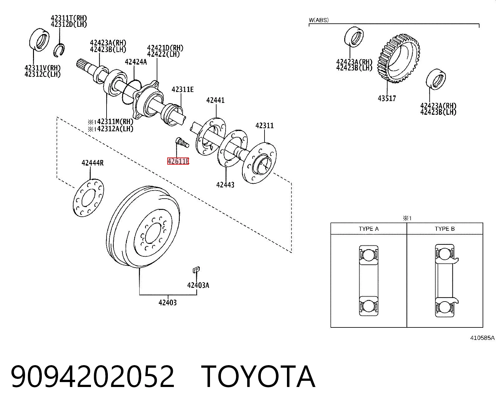 Шпилька колісна, задня AND 3S601004 ціна, від 2.94 USD