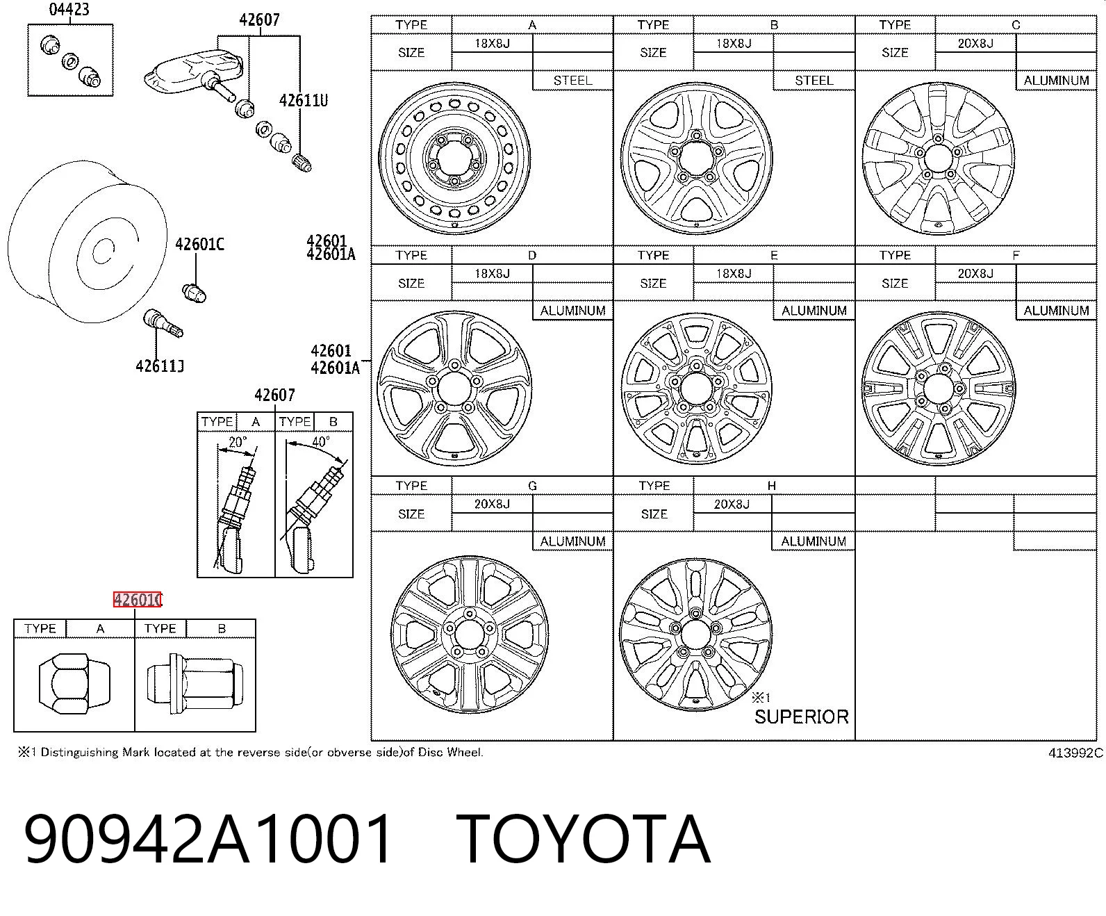Гайка колеса на Toyota Tundra  K5, K6
