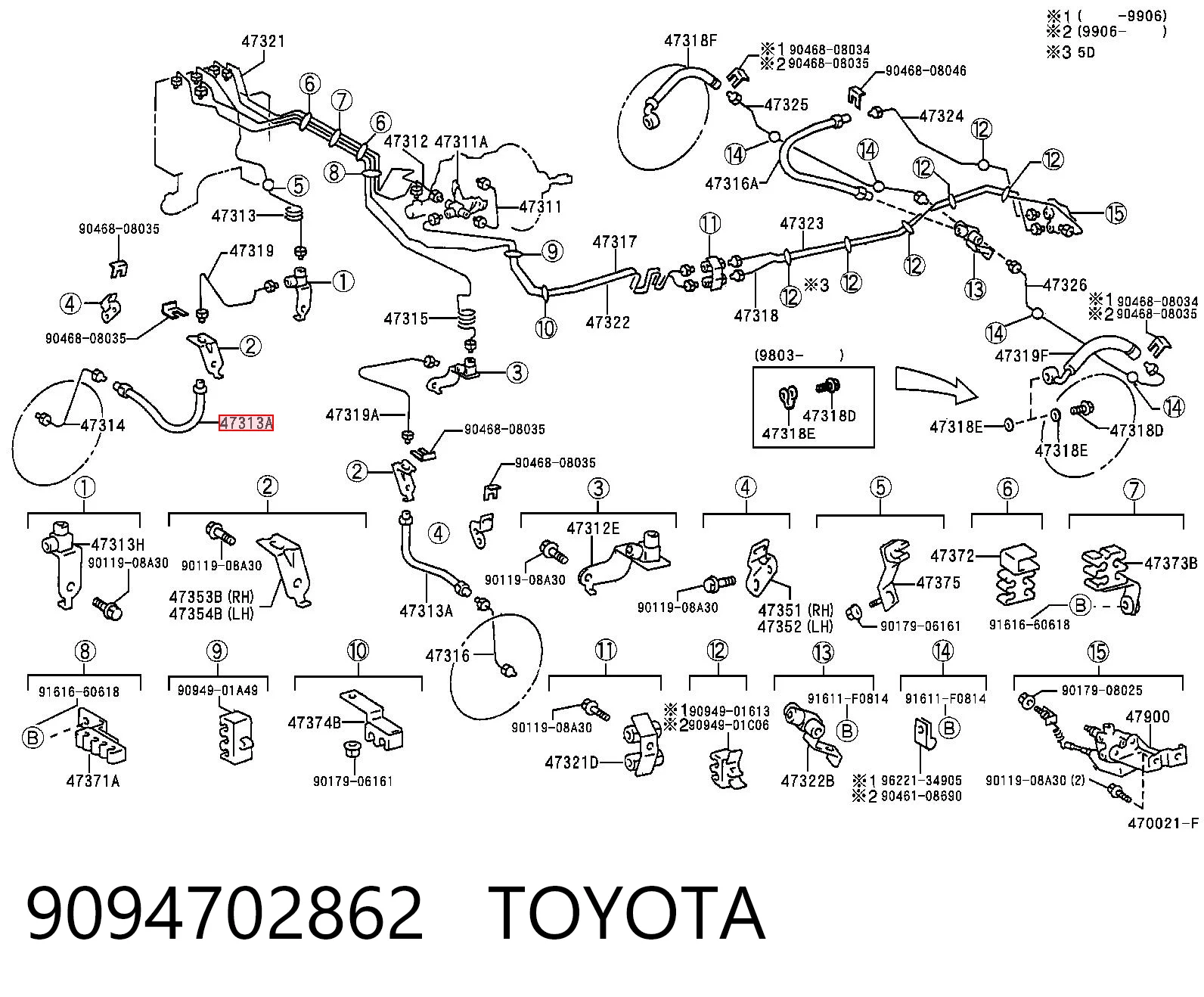  Гальмівні шланги передні Toyota Land Cruiser 