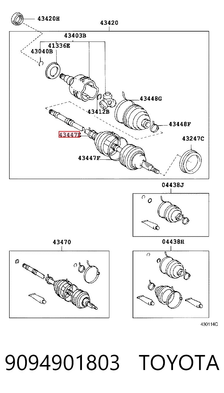 9094901803 Toyota Хомут пильовика ШРКШа, універсальний