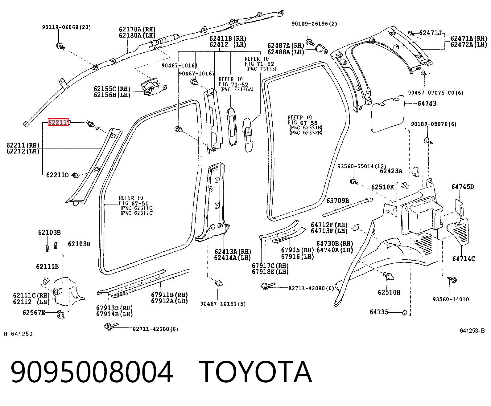 9095008004 Toyota Пістон (кліп) кріплення обшивки дверей