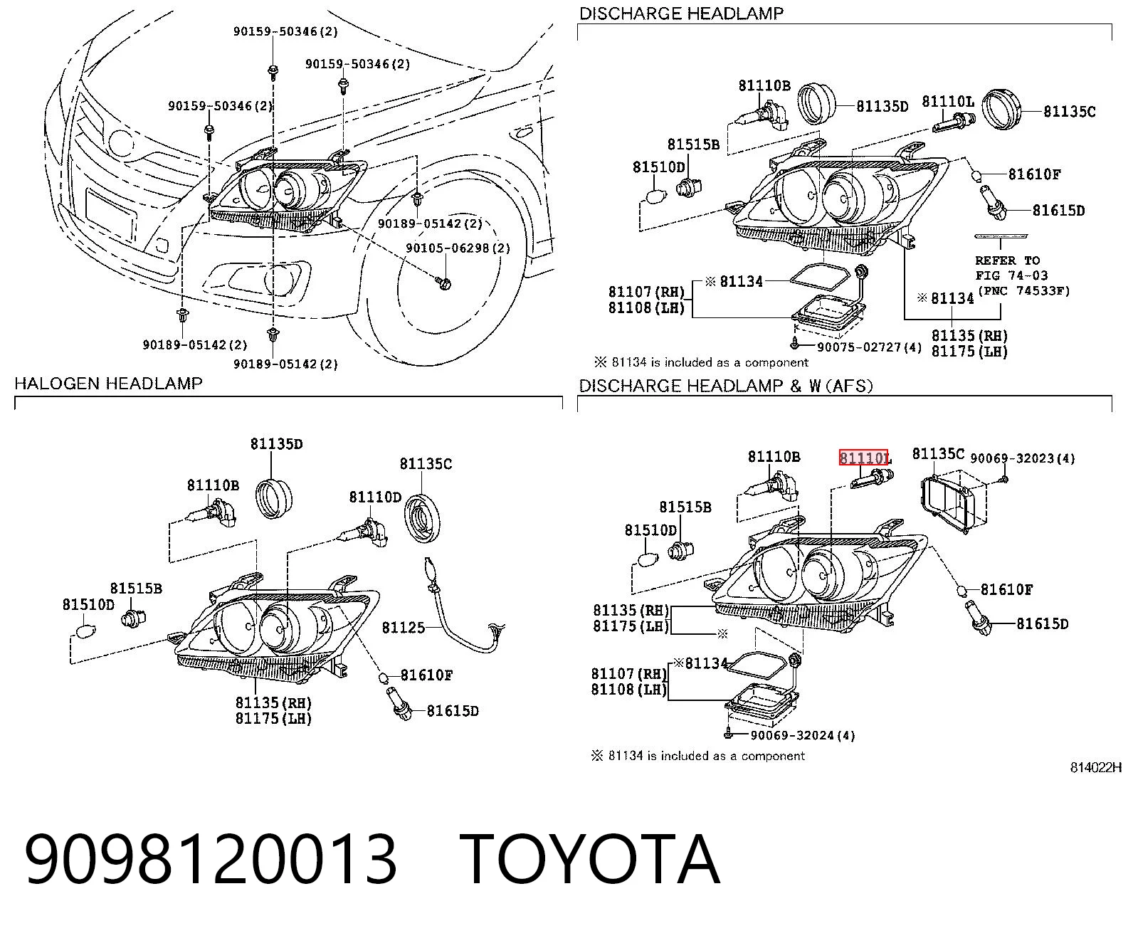 9098120013 Toyota Ксенон