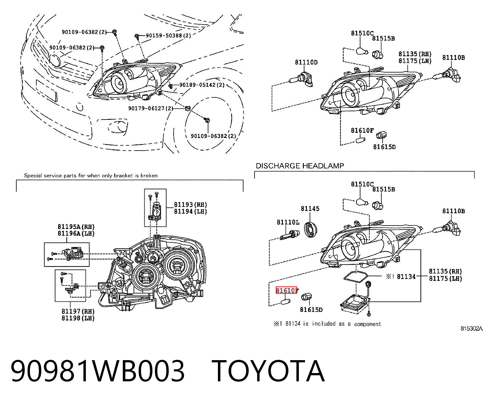 90981WB003 Toyota