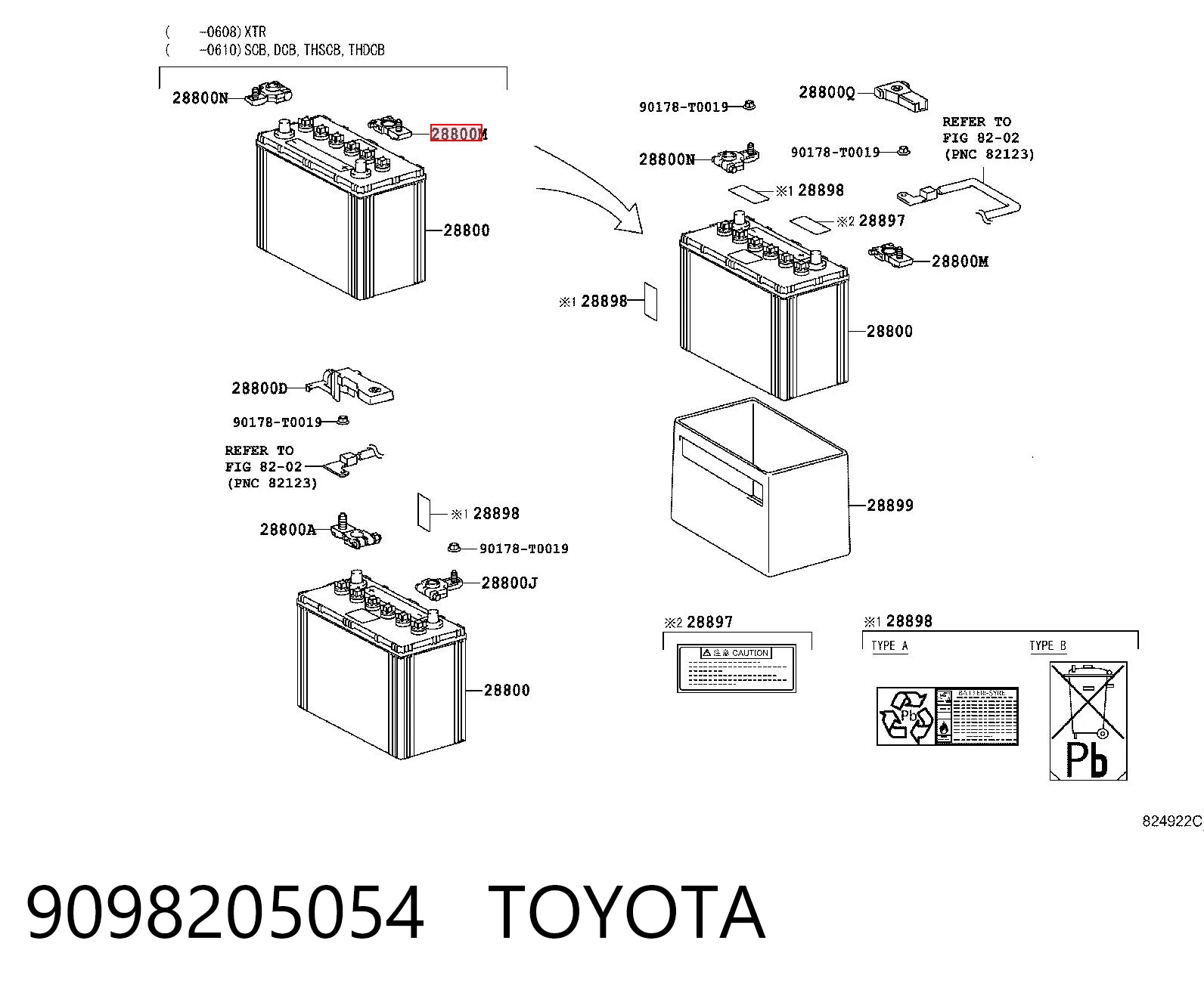 9098205054 Toyota Клема акумулятора (АКБ)