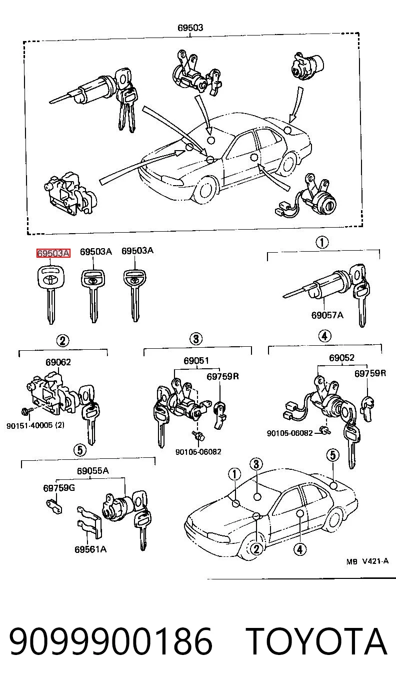9099900186 Toyota Заготівля ключа