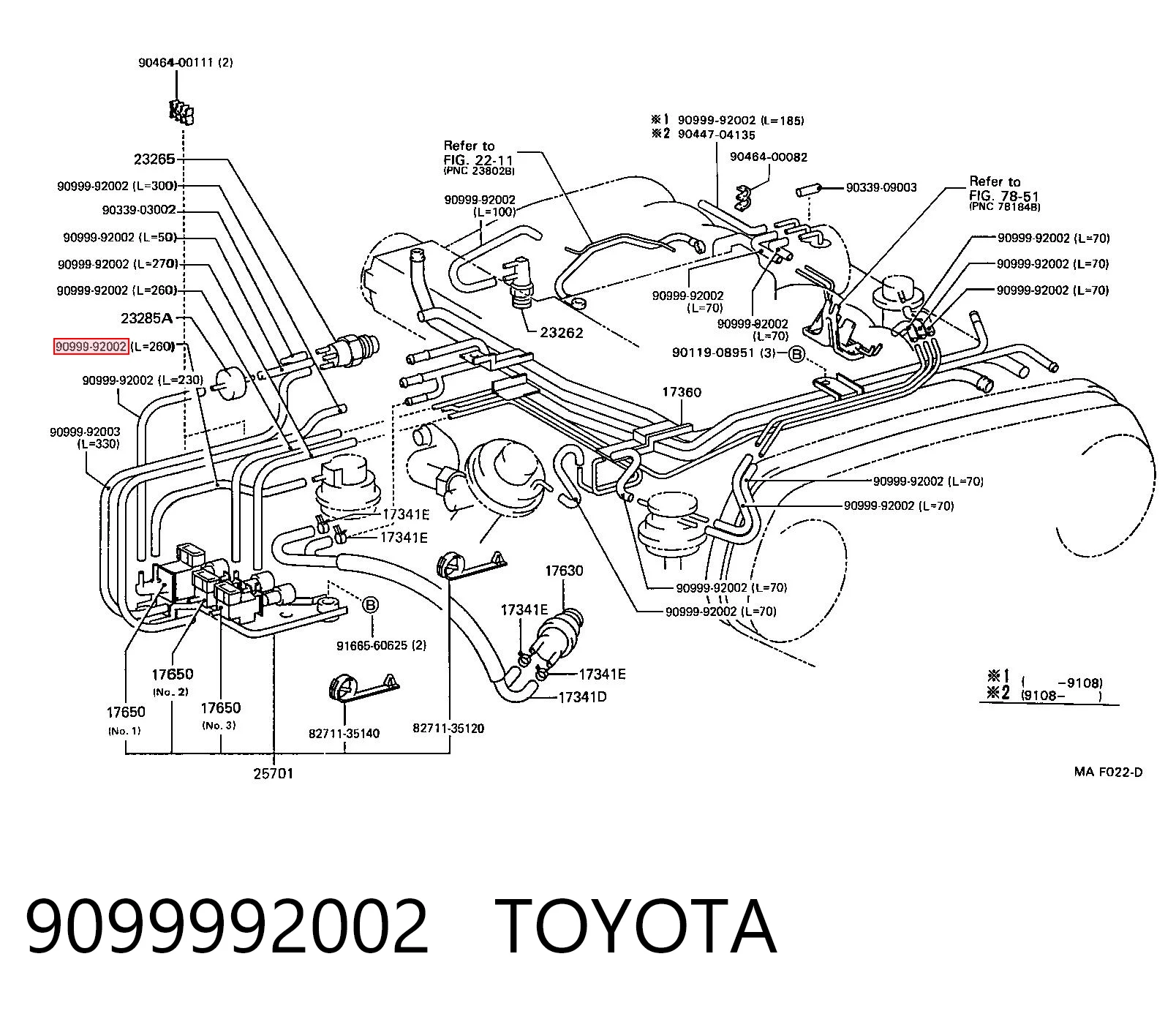9099992002 Toyota Шланг (патрубок) вакуумного насоса