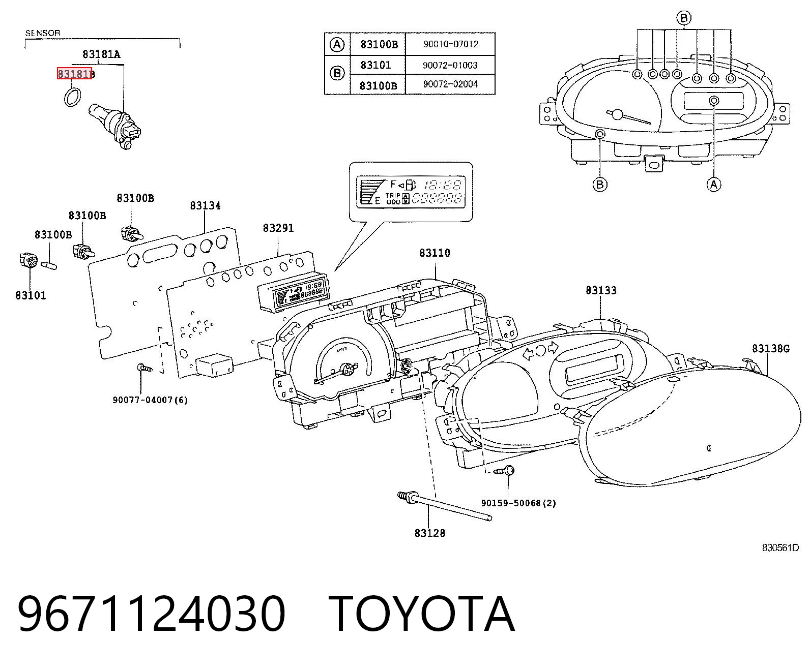 9671124030 Toyota Ущільнююче кільце датчика швидкості КПП (приводу)