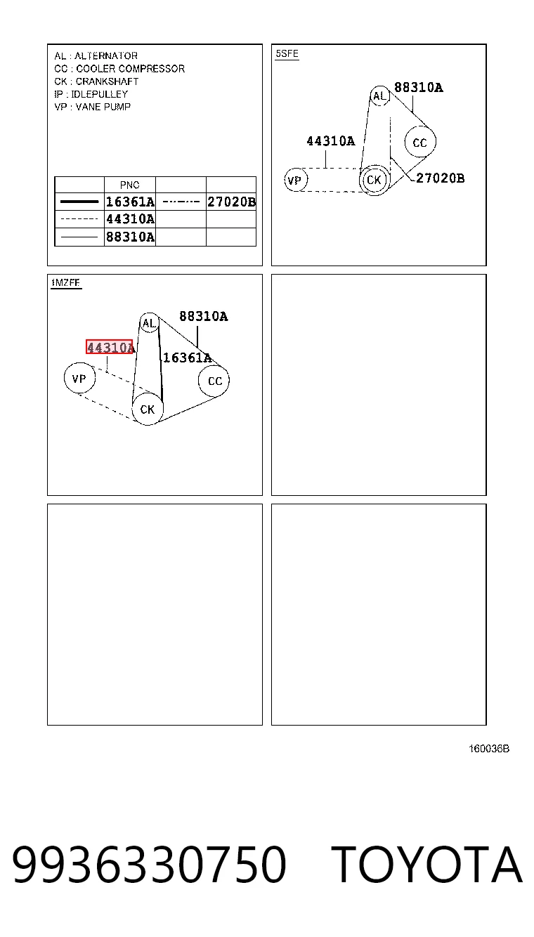 9936330750 Toyota Поліклиновий ремінь