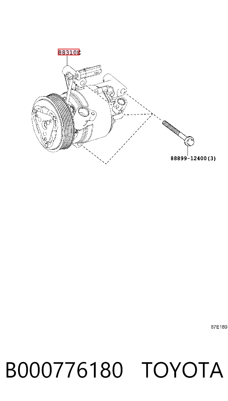 B000776180 Toyota Компресор холодоагенту