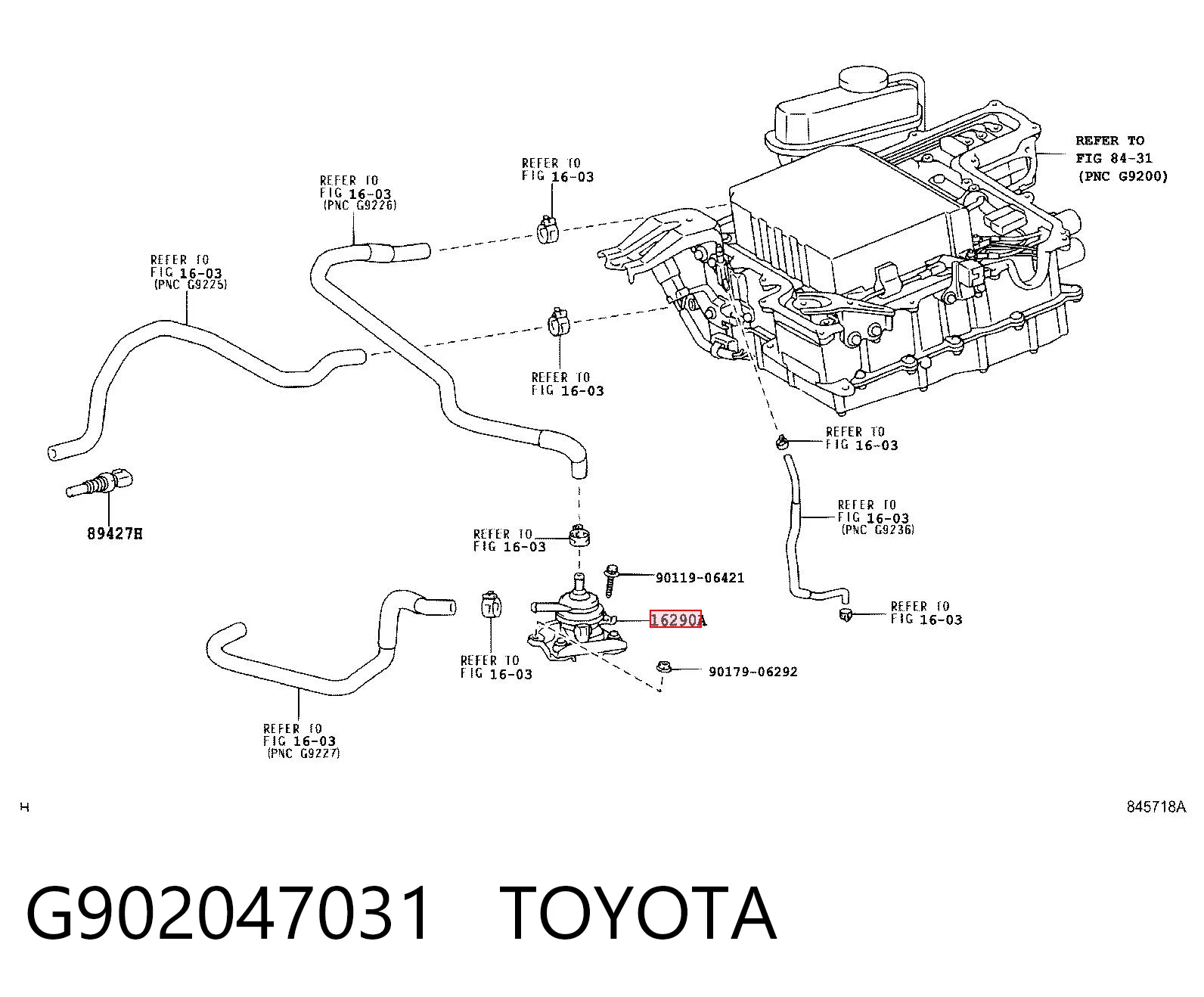 G902047031 Toyota Насос охолодження інвертора