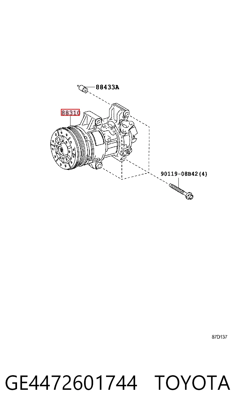 GE4472601744 Toyota Компресор холодоагенту