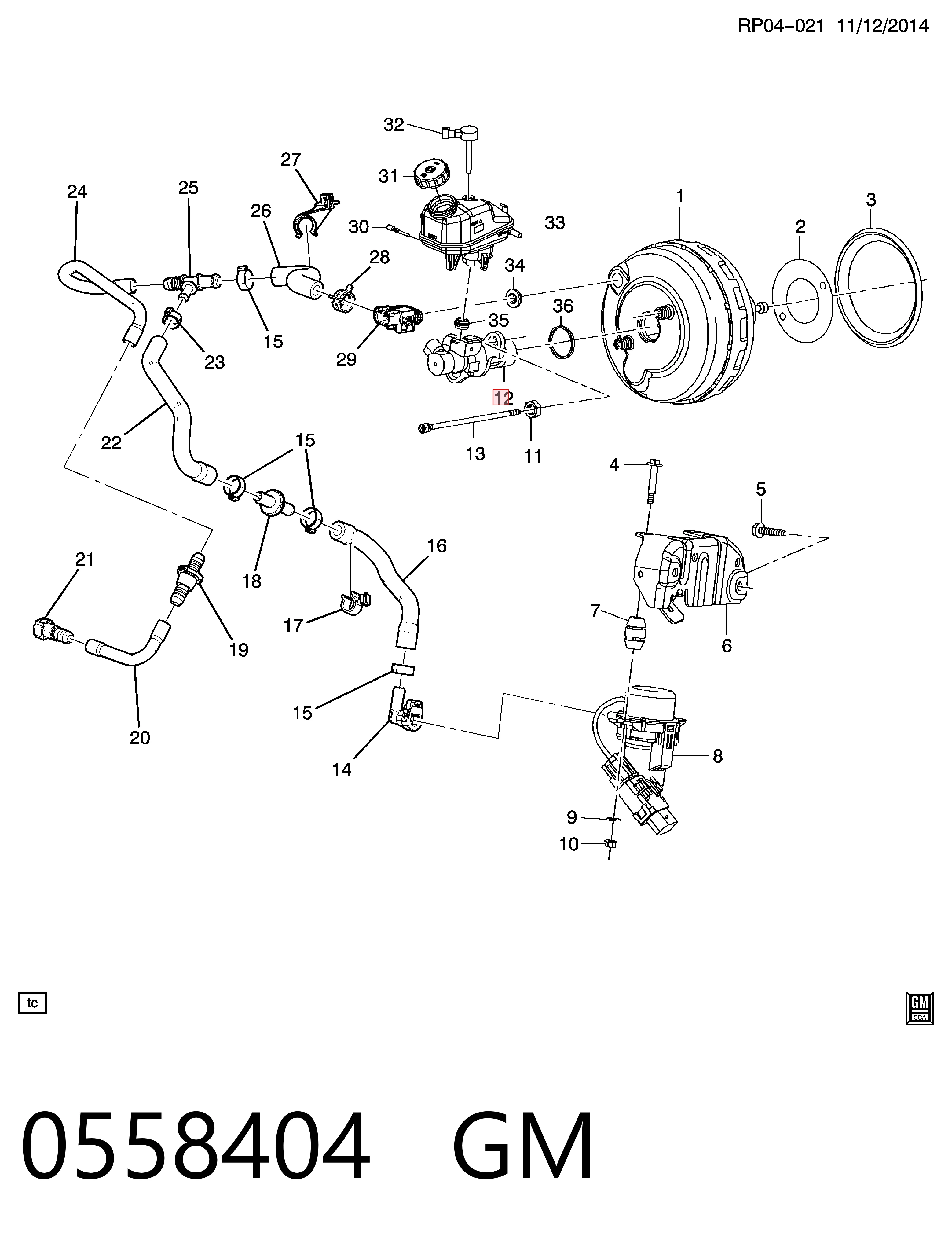Купити 13286444 Peugeot/Citroen Головний гальмівний циліндр