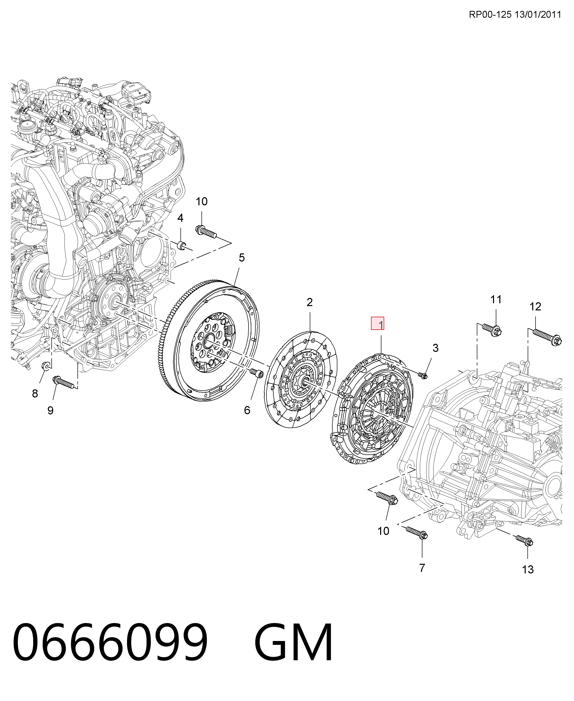 55576088 Peugeot/Citroen Натискний диск зчеплення