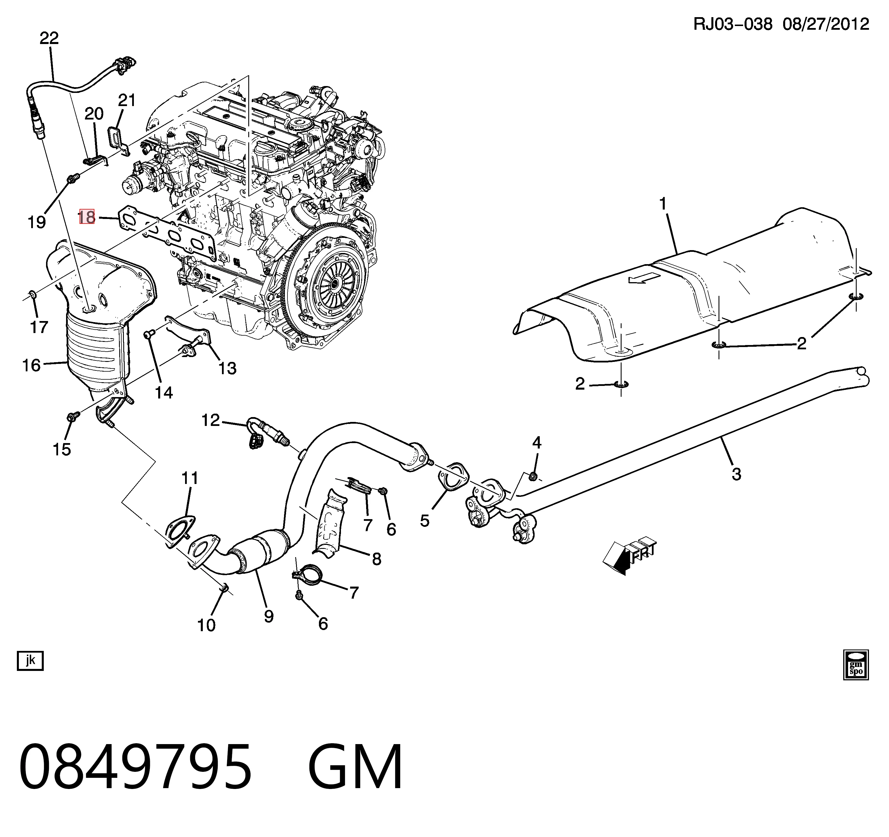 Прокладка випускного колектора Chevrolet Aveo III седан (T300) (2011 - 2020) ціна, від 6.77 USD