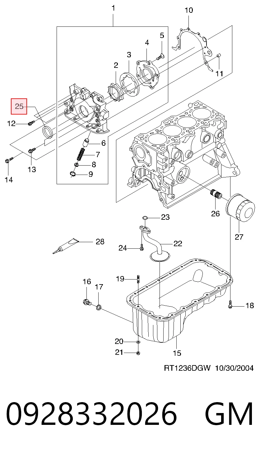 928332042 Subaru Сальник двигуна, распредвала