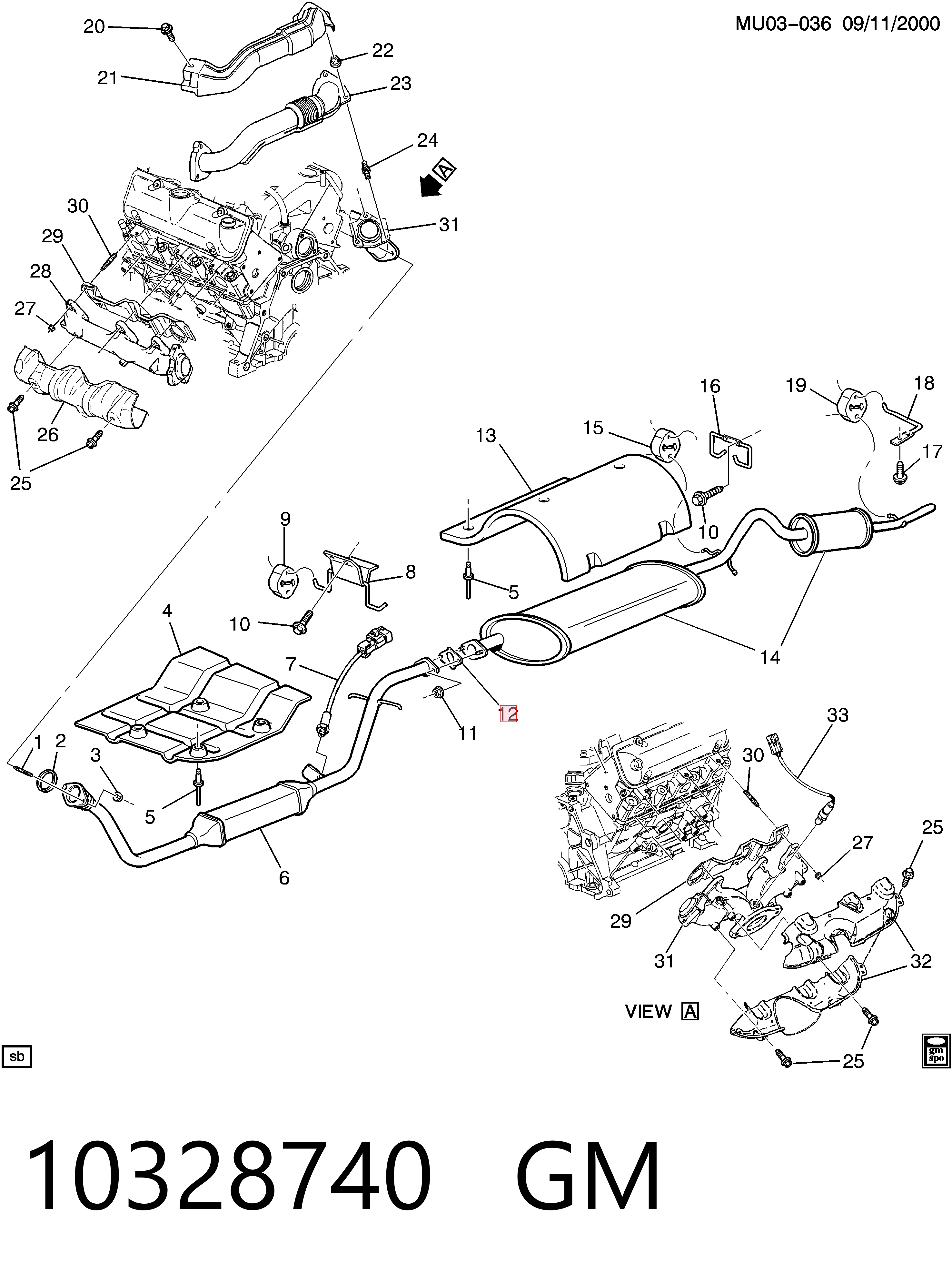 Прокладка глушника 10328740 Opel