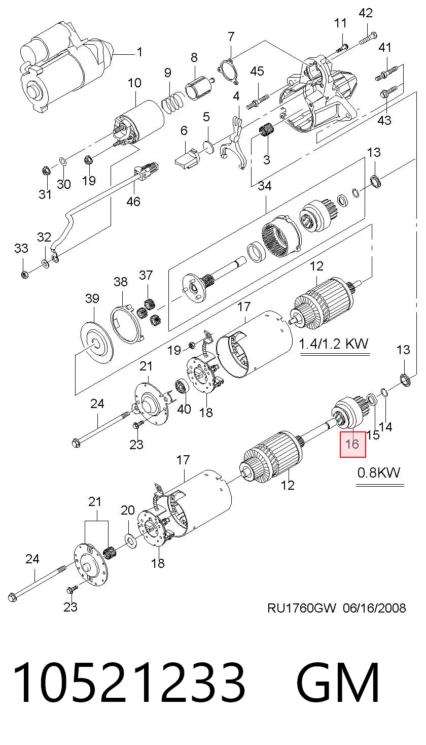 Купити Бендикс стартера Chevrolet Lacetti  J200