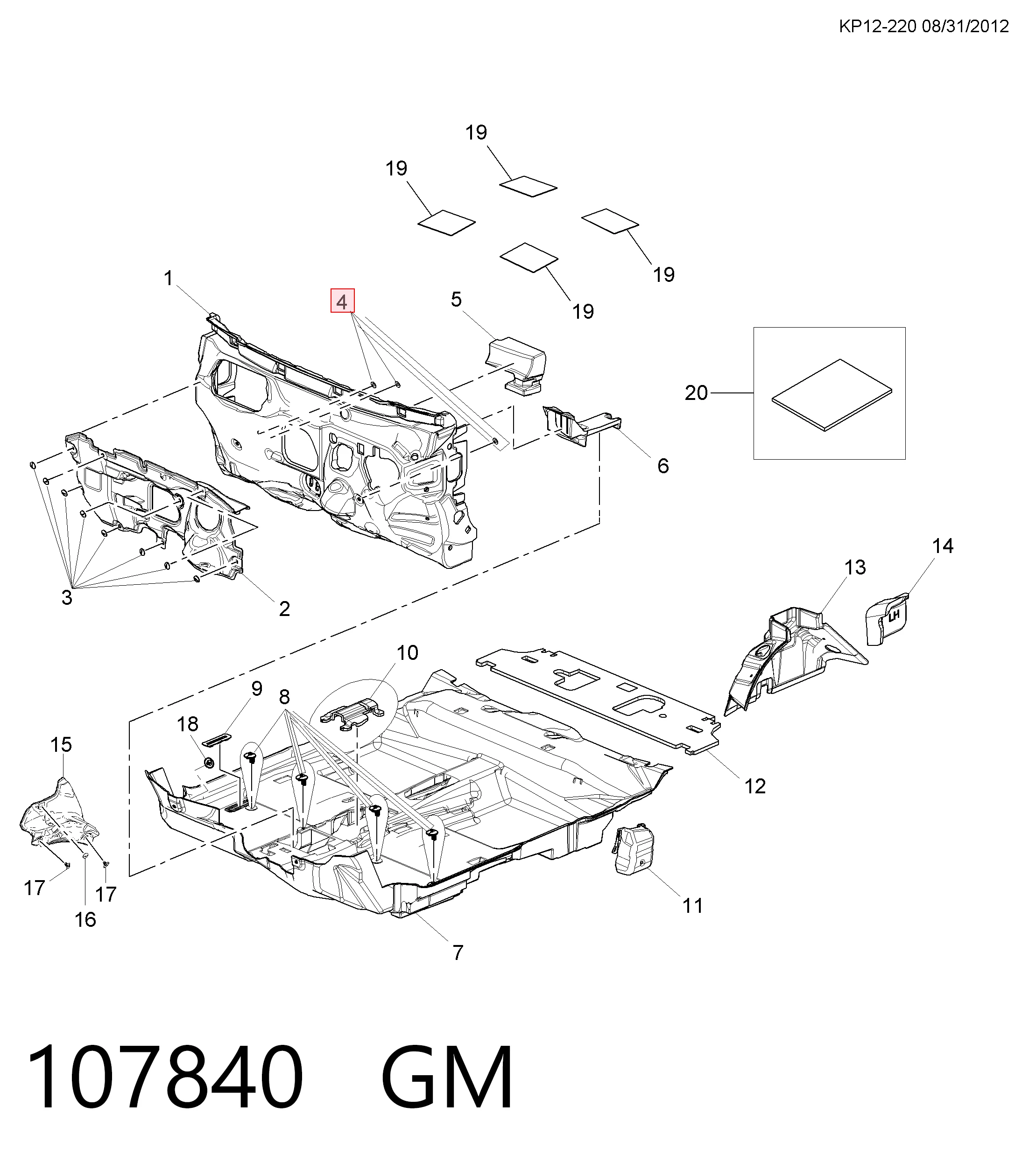 107840 General Motors Буфер капота гумовий