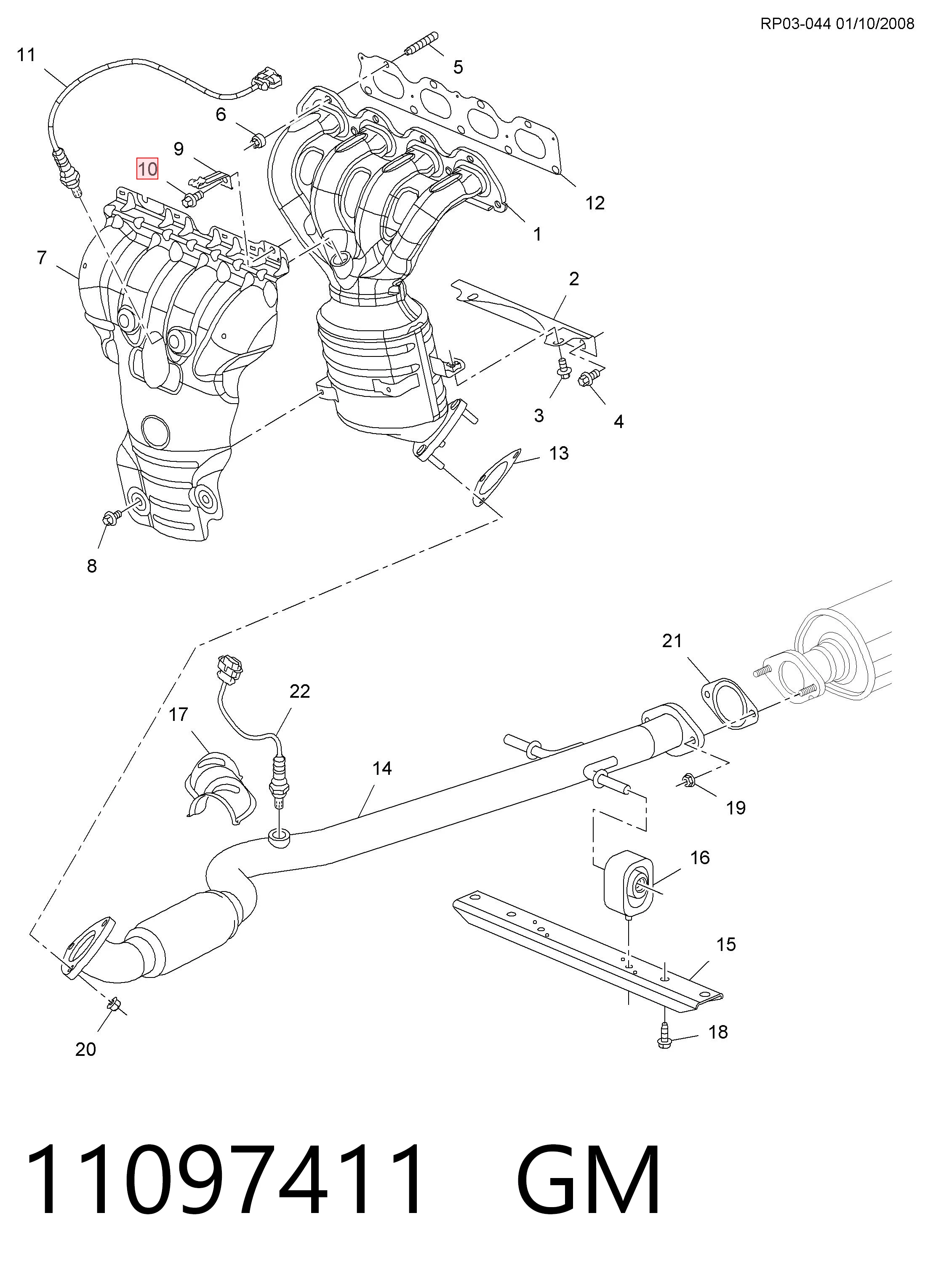 Купити 11097411 Peugeot/Citroen Болт гбц