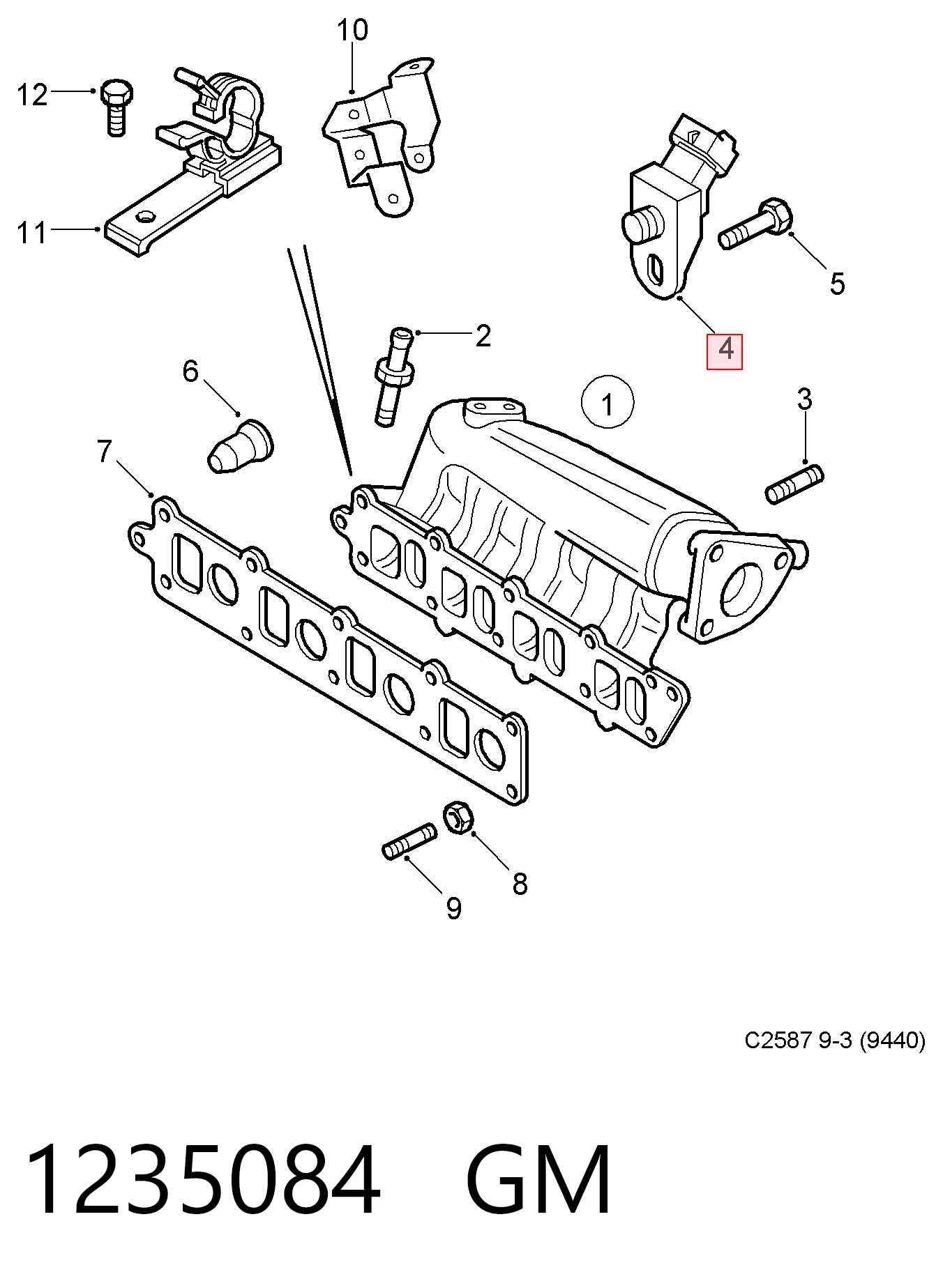 1235084 General Motors Датчик наддува