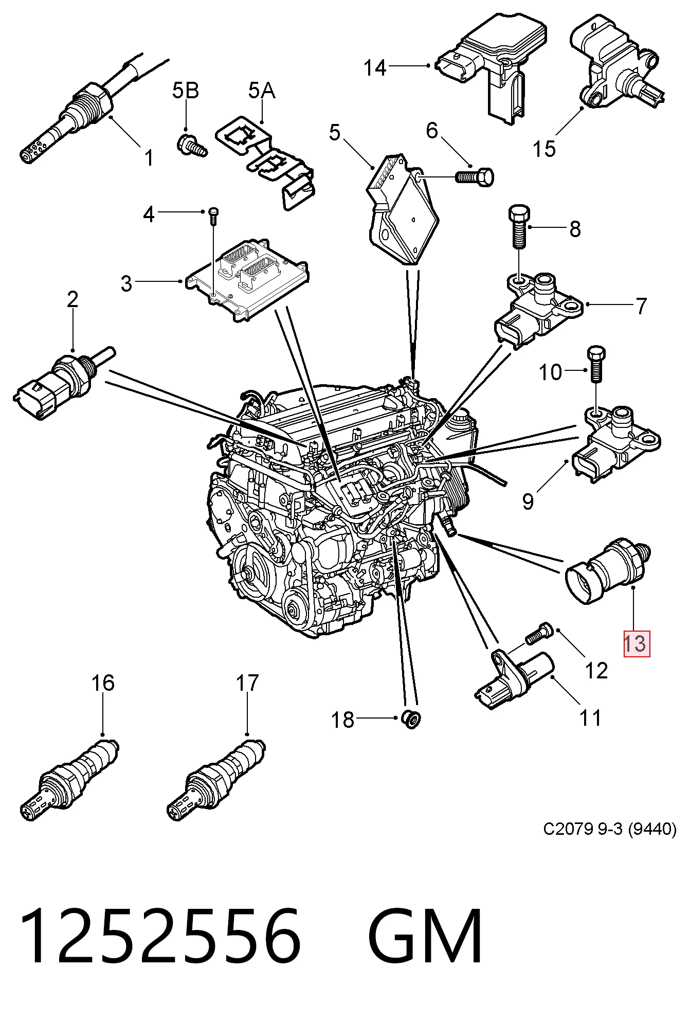 12635992 Peugeot/Citroen Датчик показника тиску масла