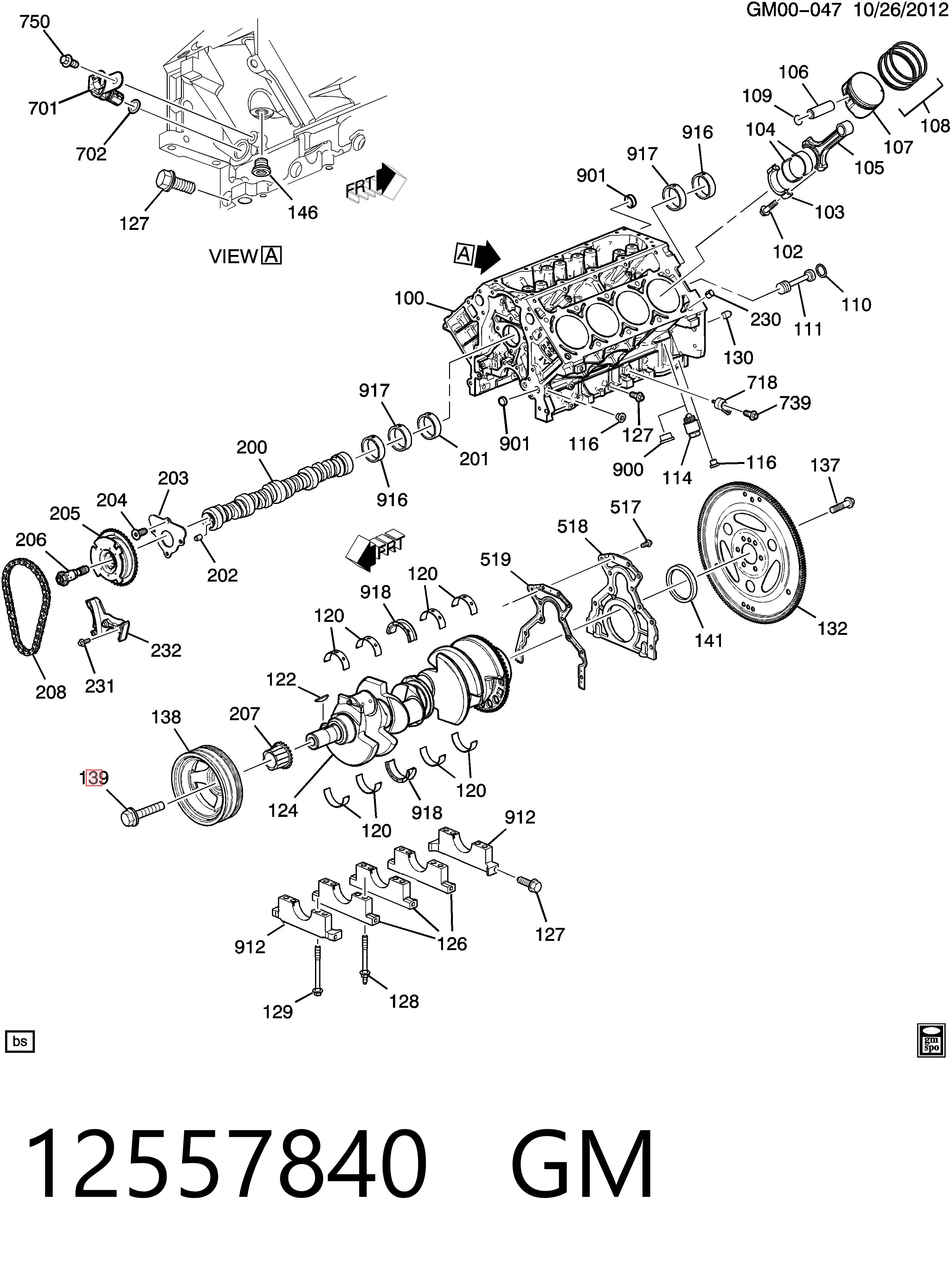 12557840 General Motors Болт коленвала