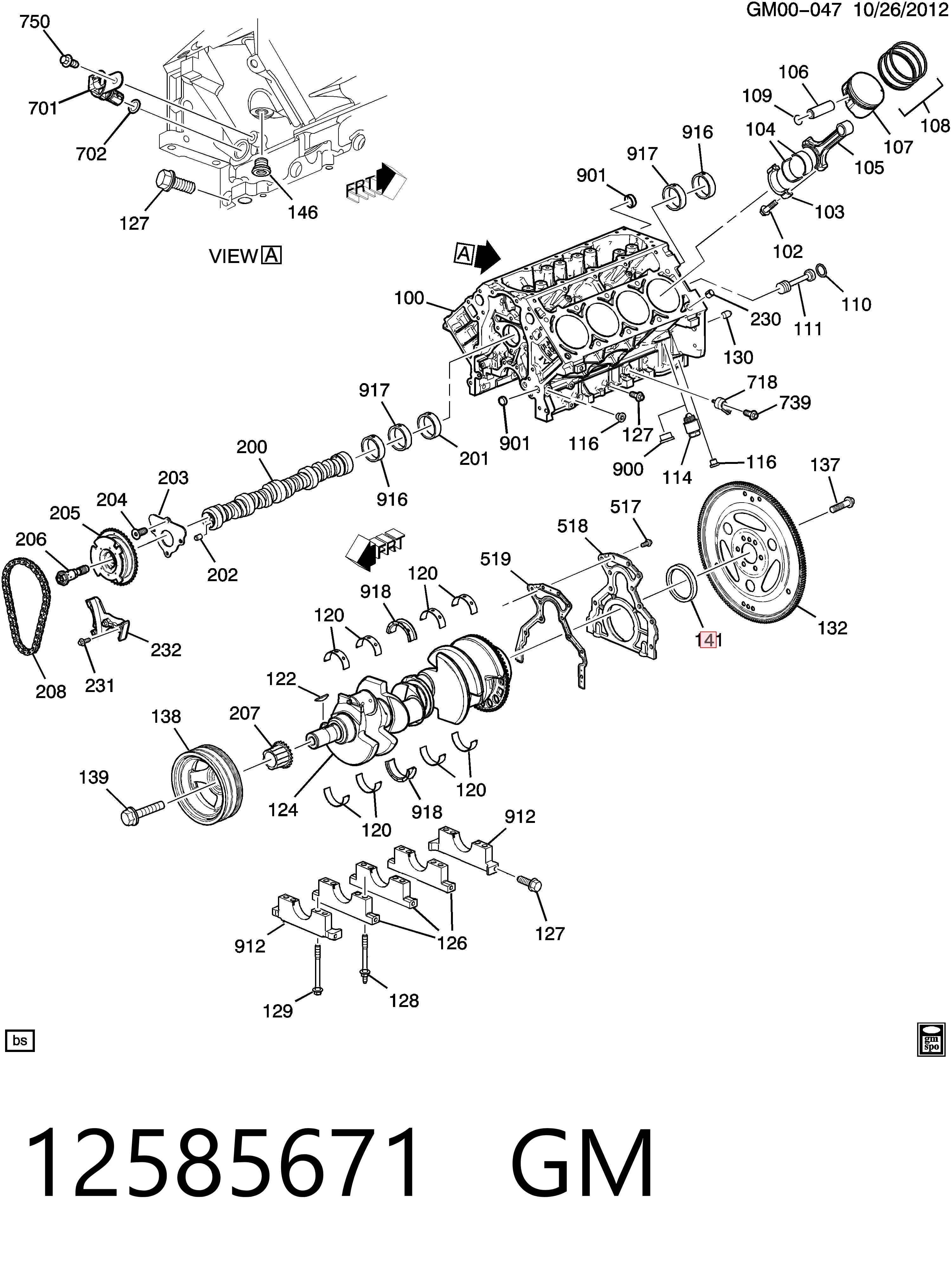 Купити 89060436 Opel Сальник колінвала задній