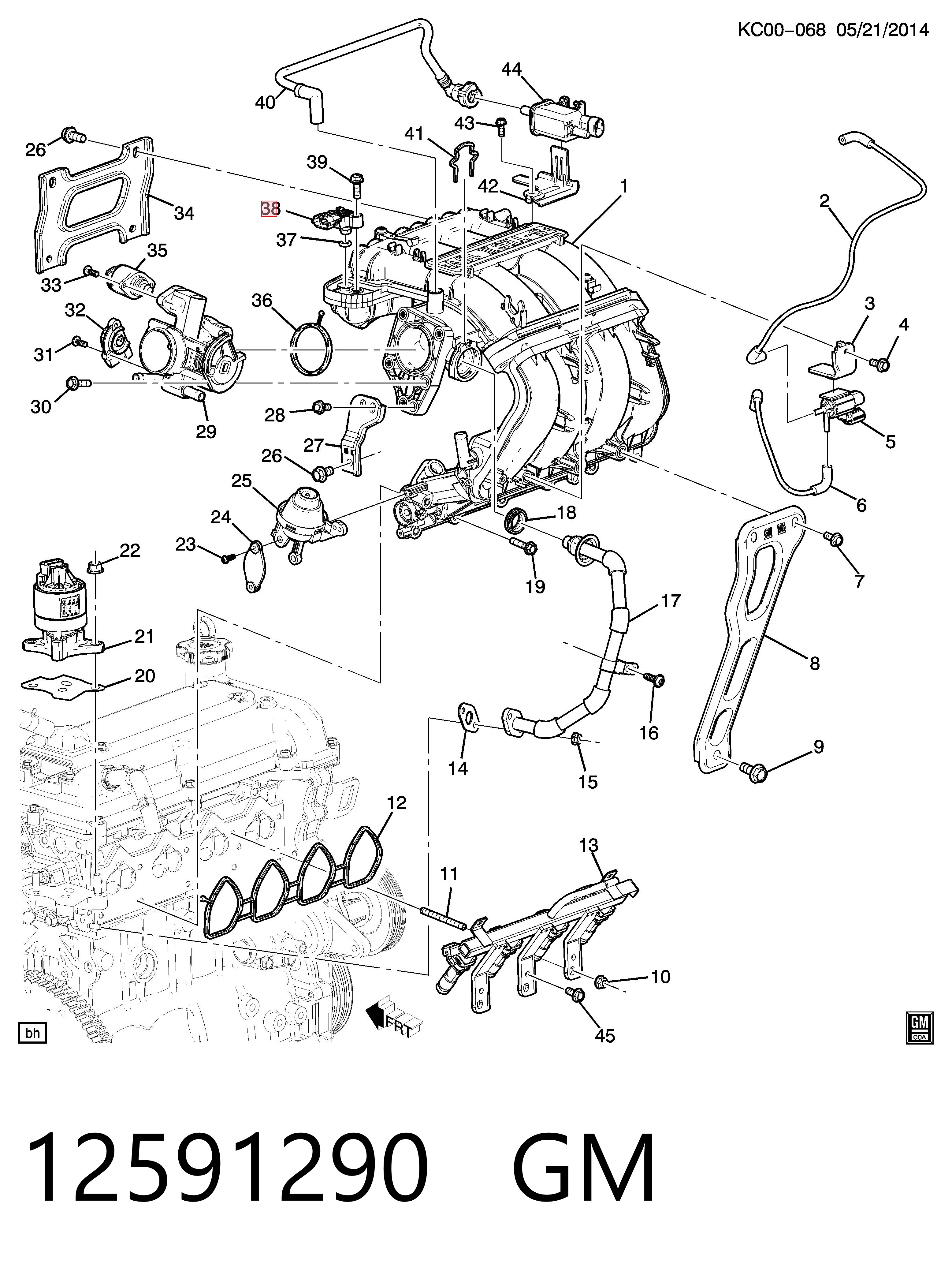 12591290 General Motors Датчик наддува