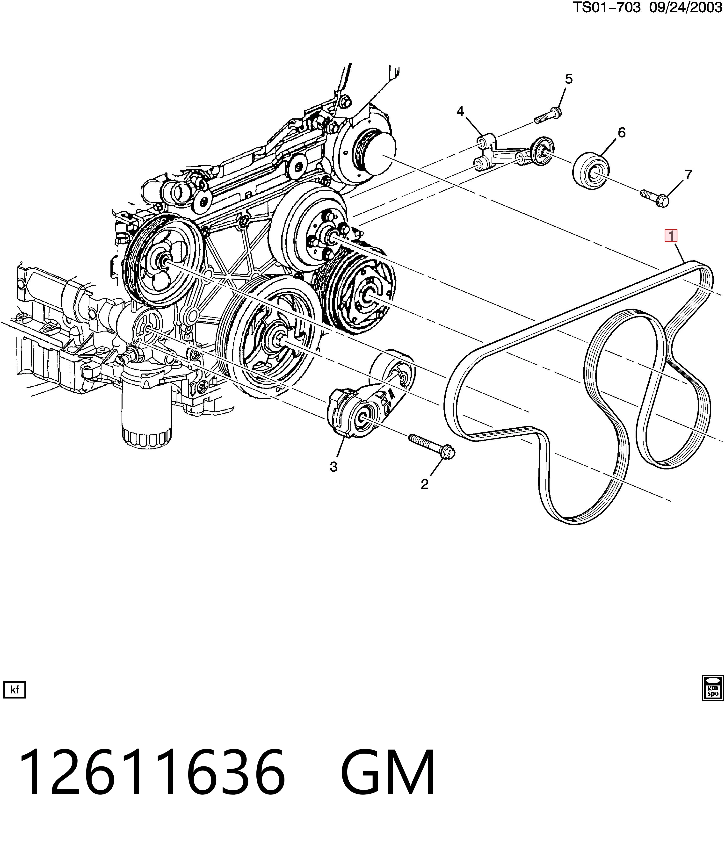 12611636 General Motors Поліклиновий ремінь