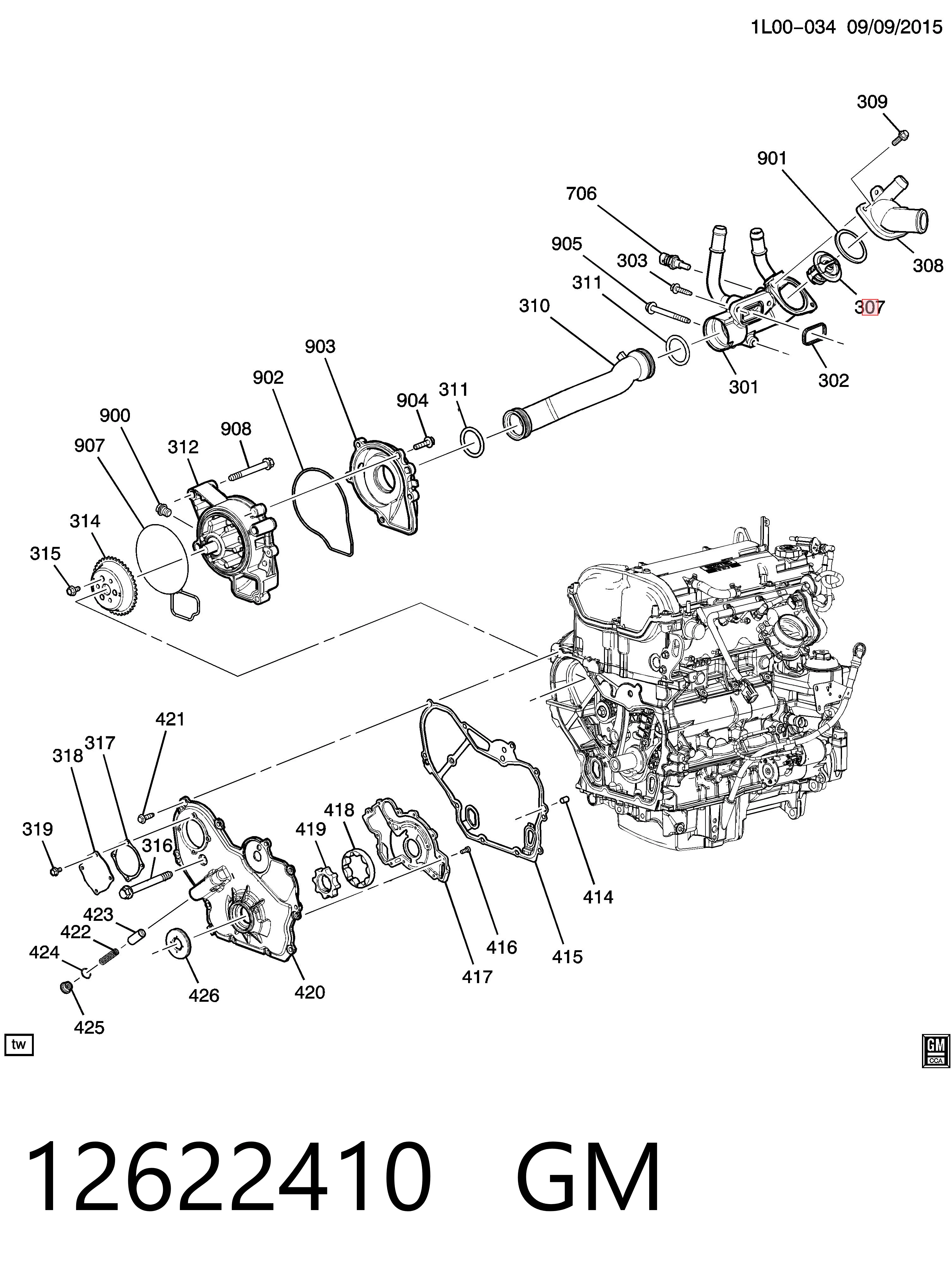 12622410 General Motors Авто термостат