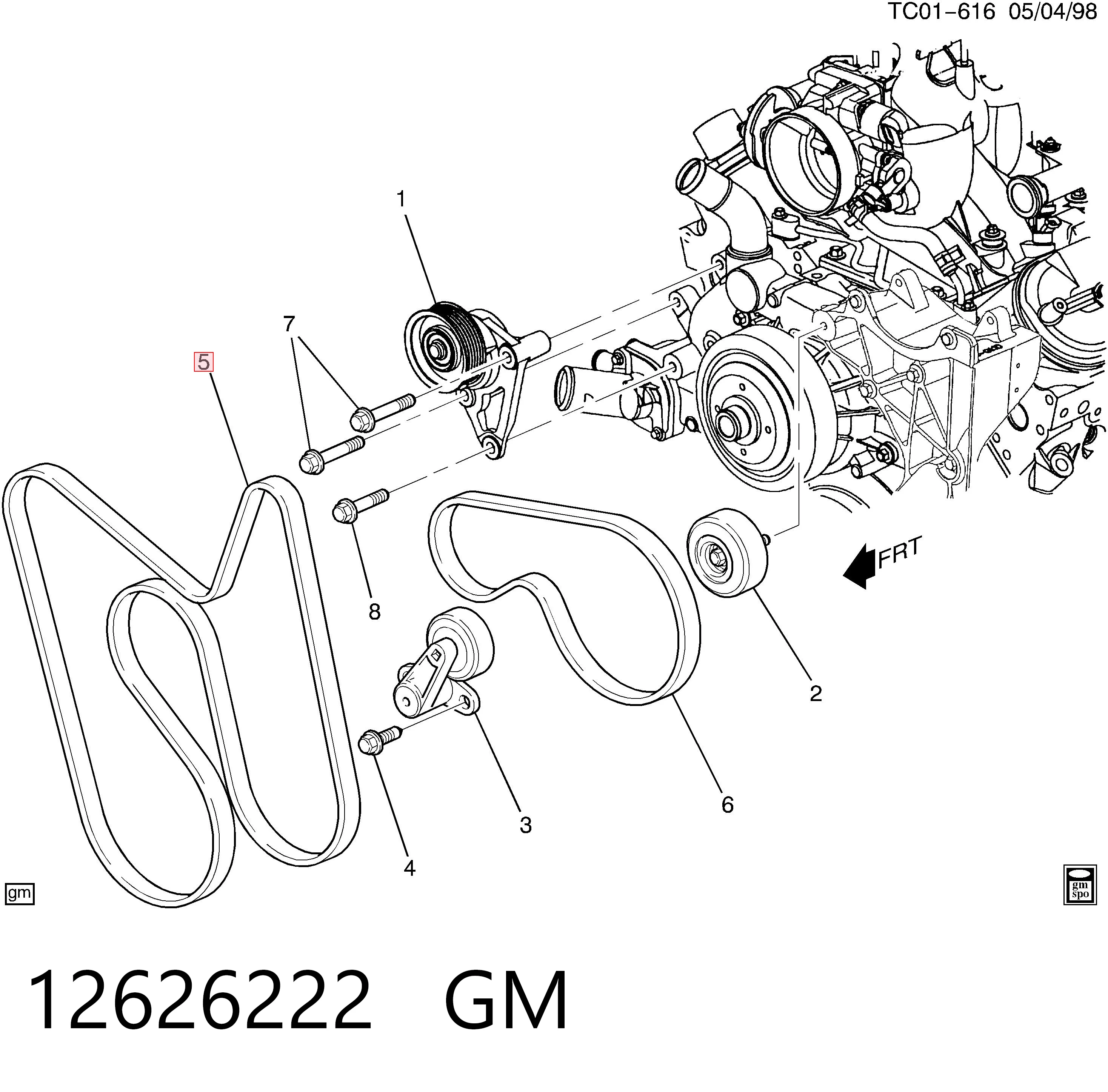 12626222 General Motors Поліклиновий ремінь