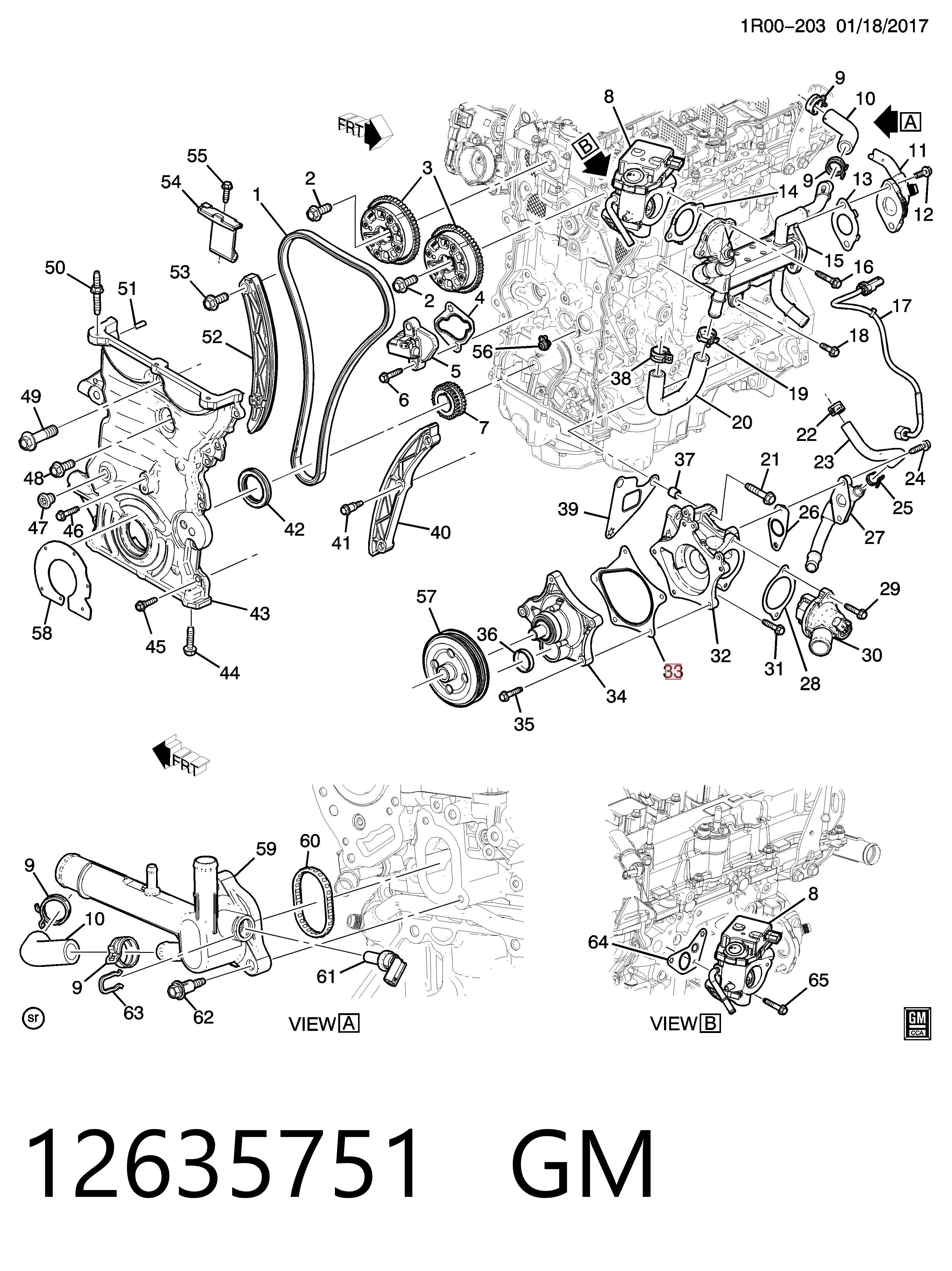 12635751 General Motors Прокладка водяної помпи