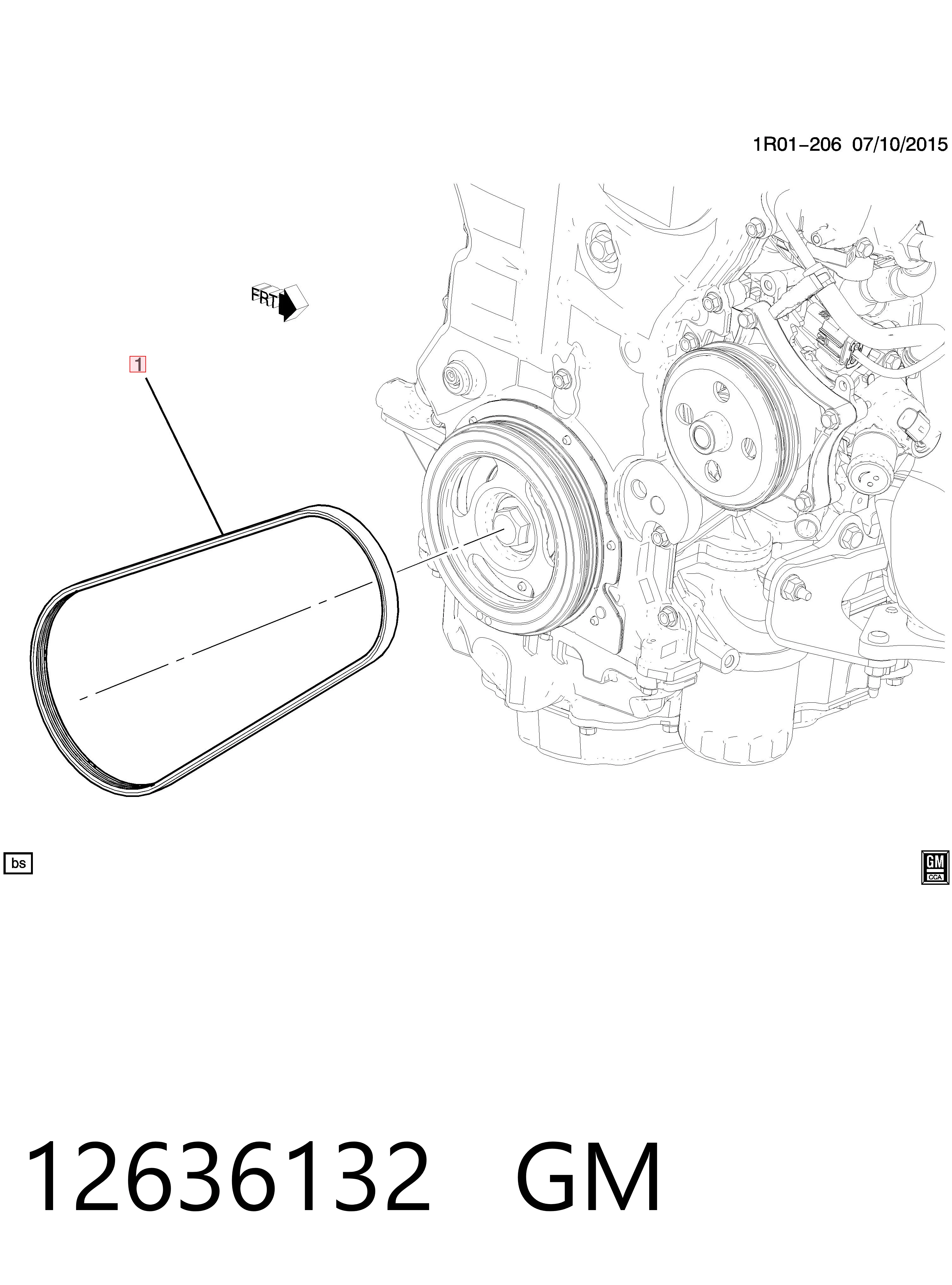 12636132 General Motors Поліклиновий ремінь