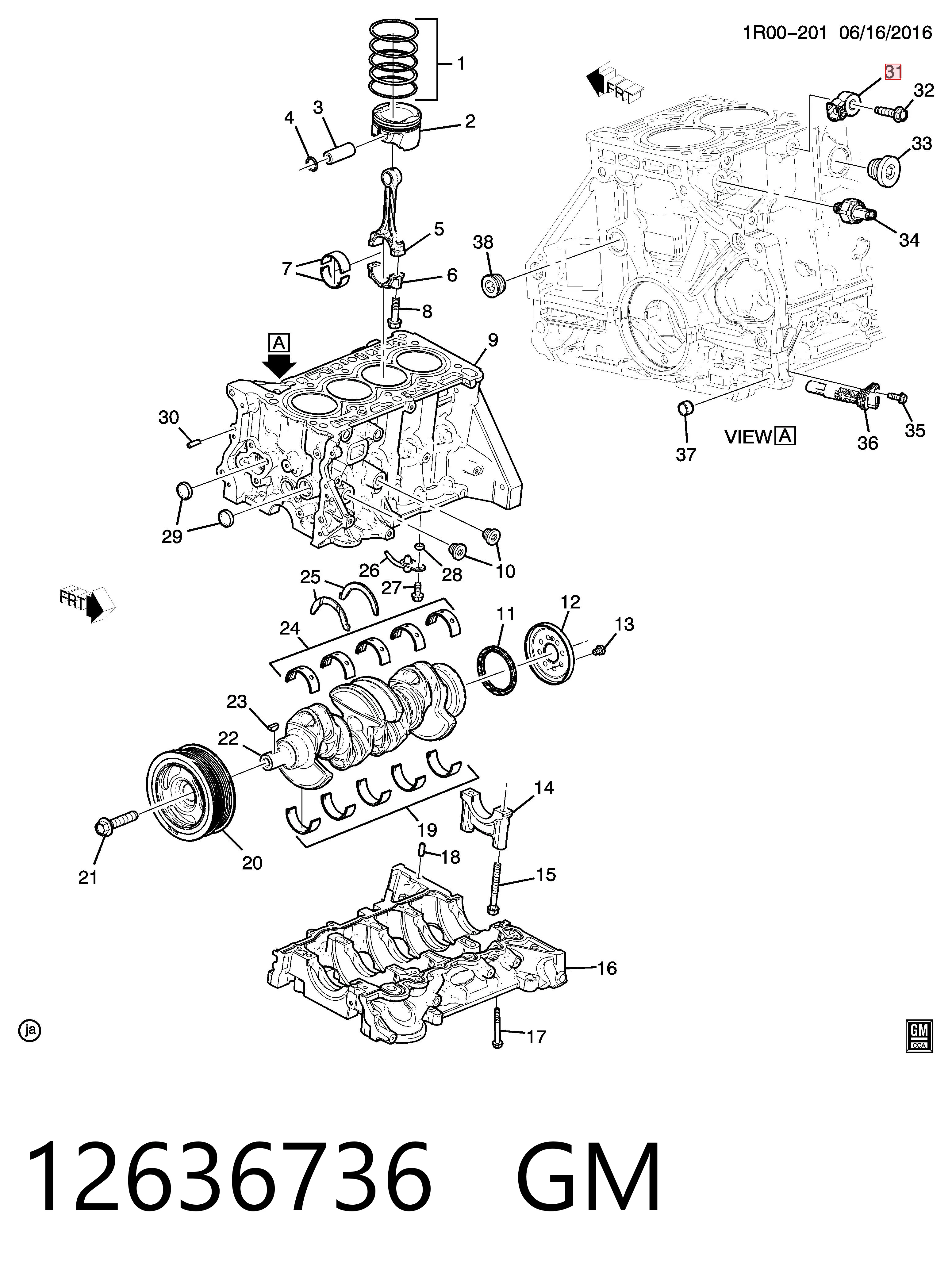 12636736 General Motors Датчик детонації