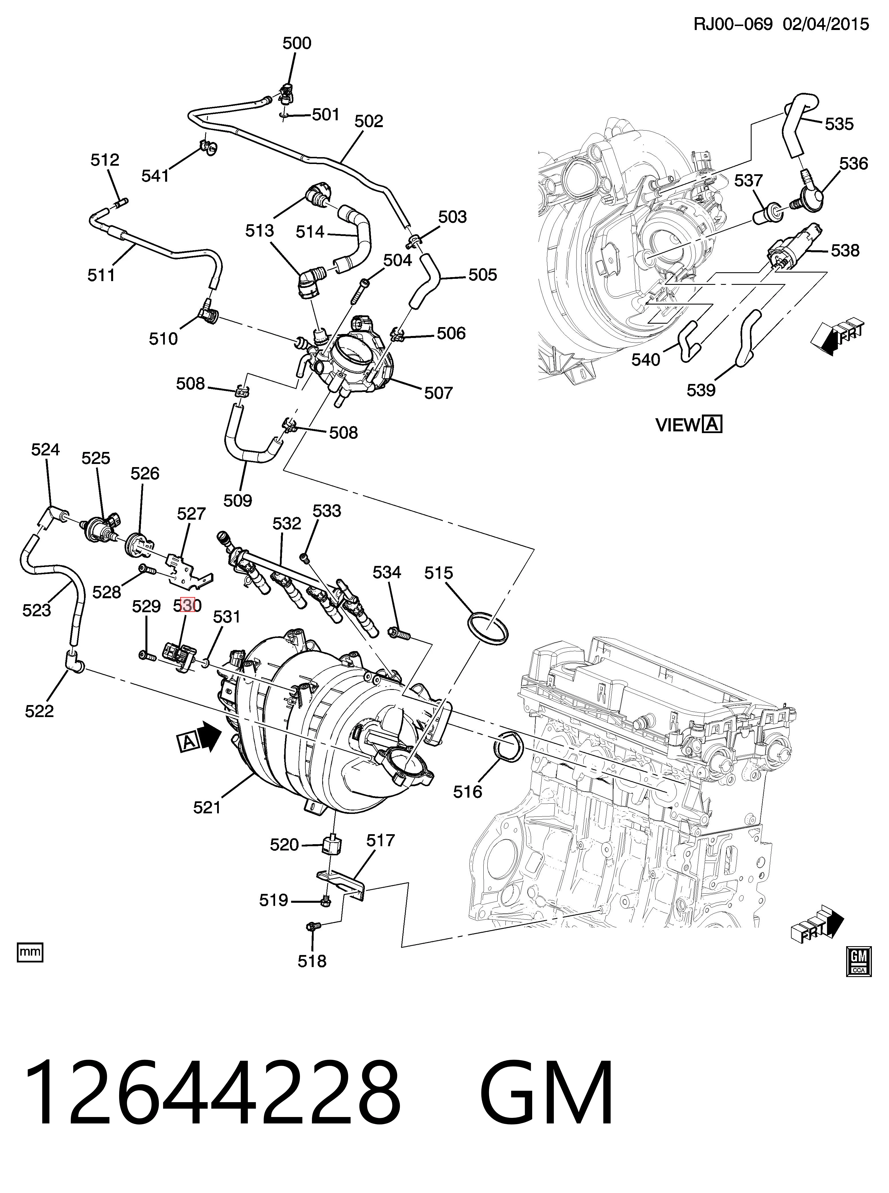 12644228 General Motors Датчик наддува