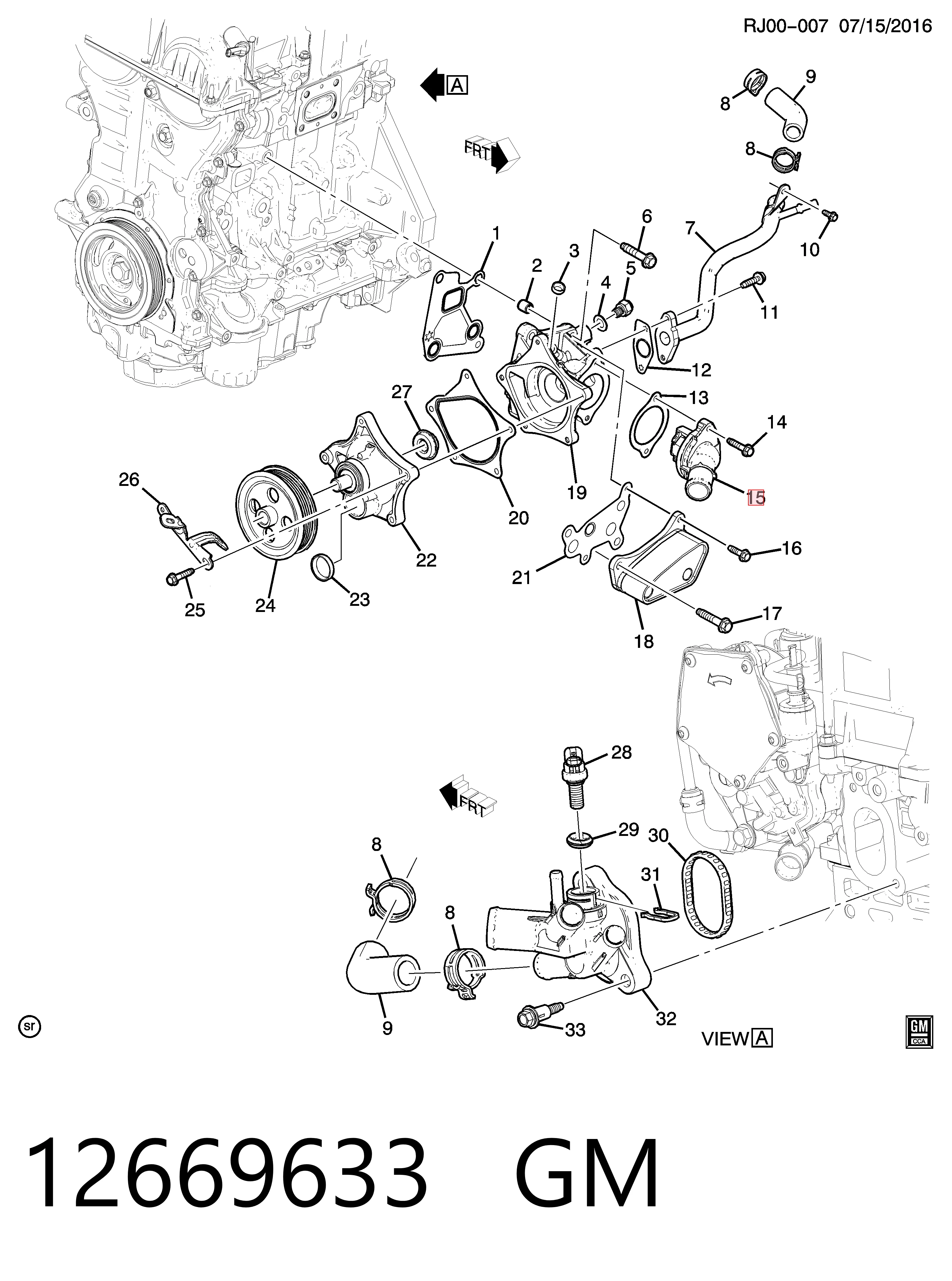 12669633 General Motors Авто термостат