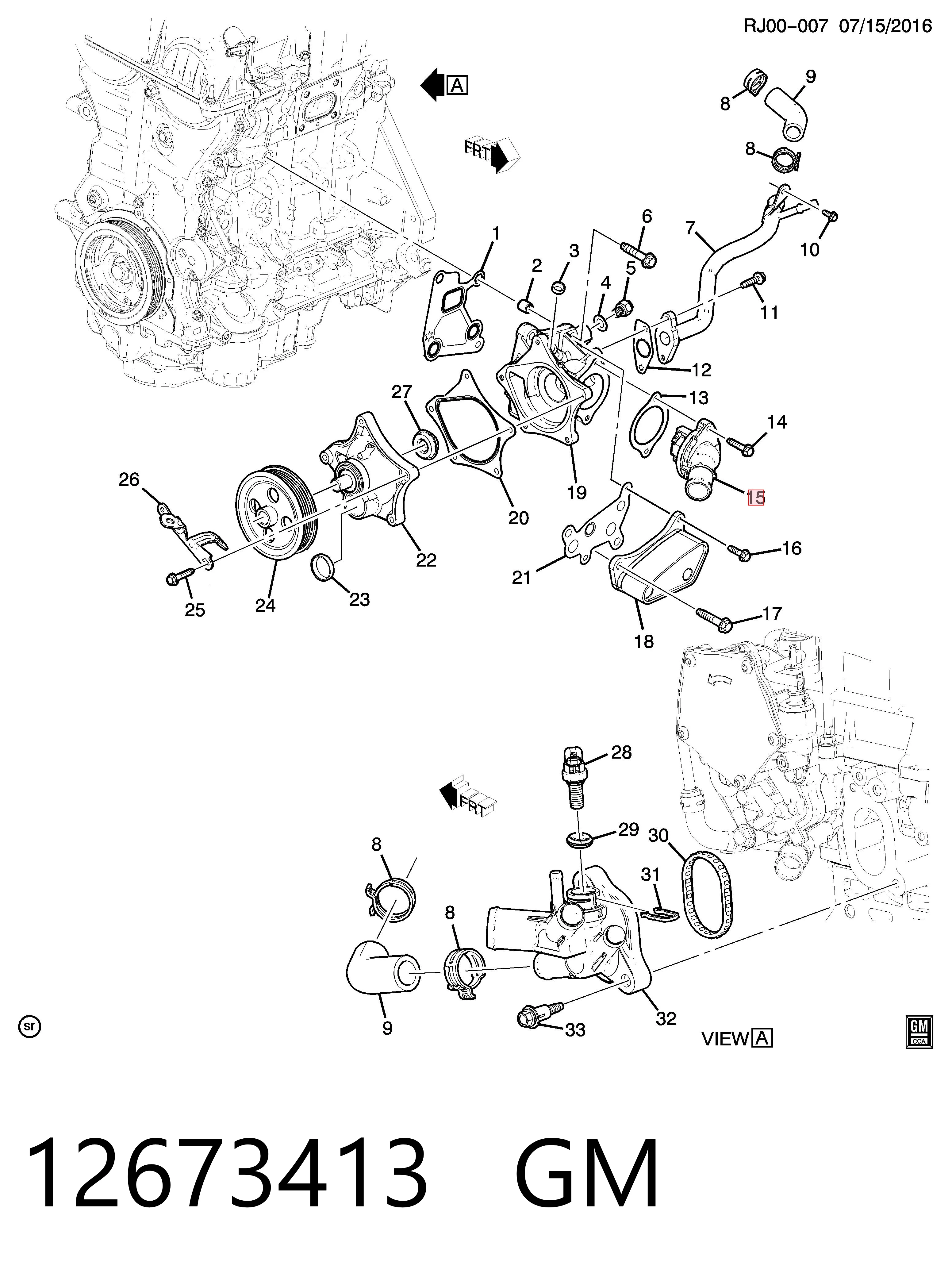 12673413 General Motors Авто термостат