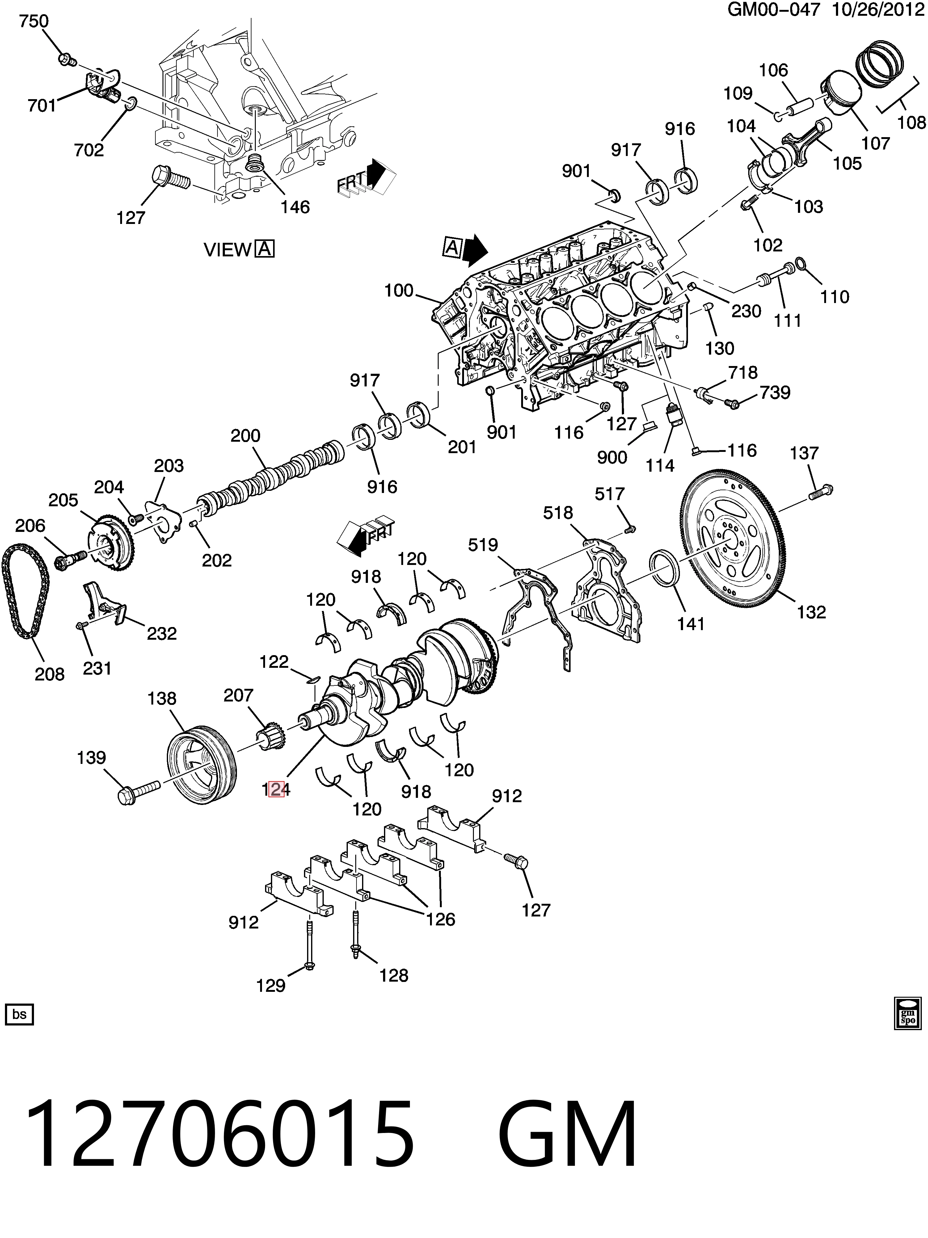 Колінвал двигуна на Hummer H2  
