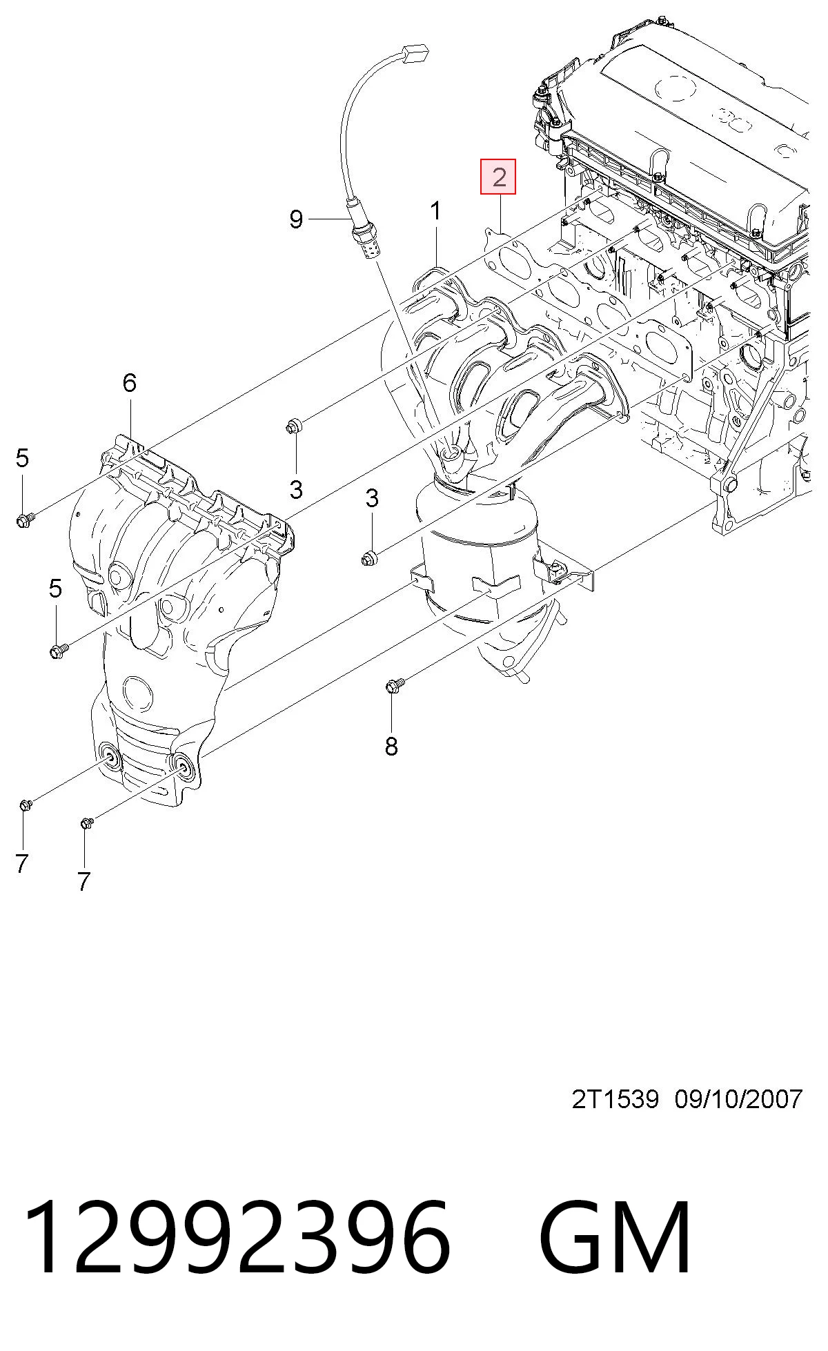 Прокладка колектора на Chevrolet Cruze  J300