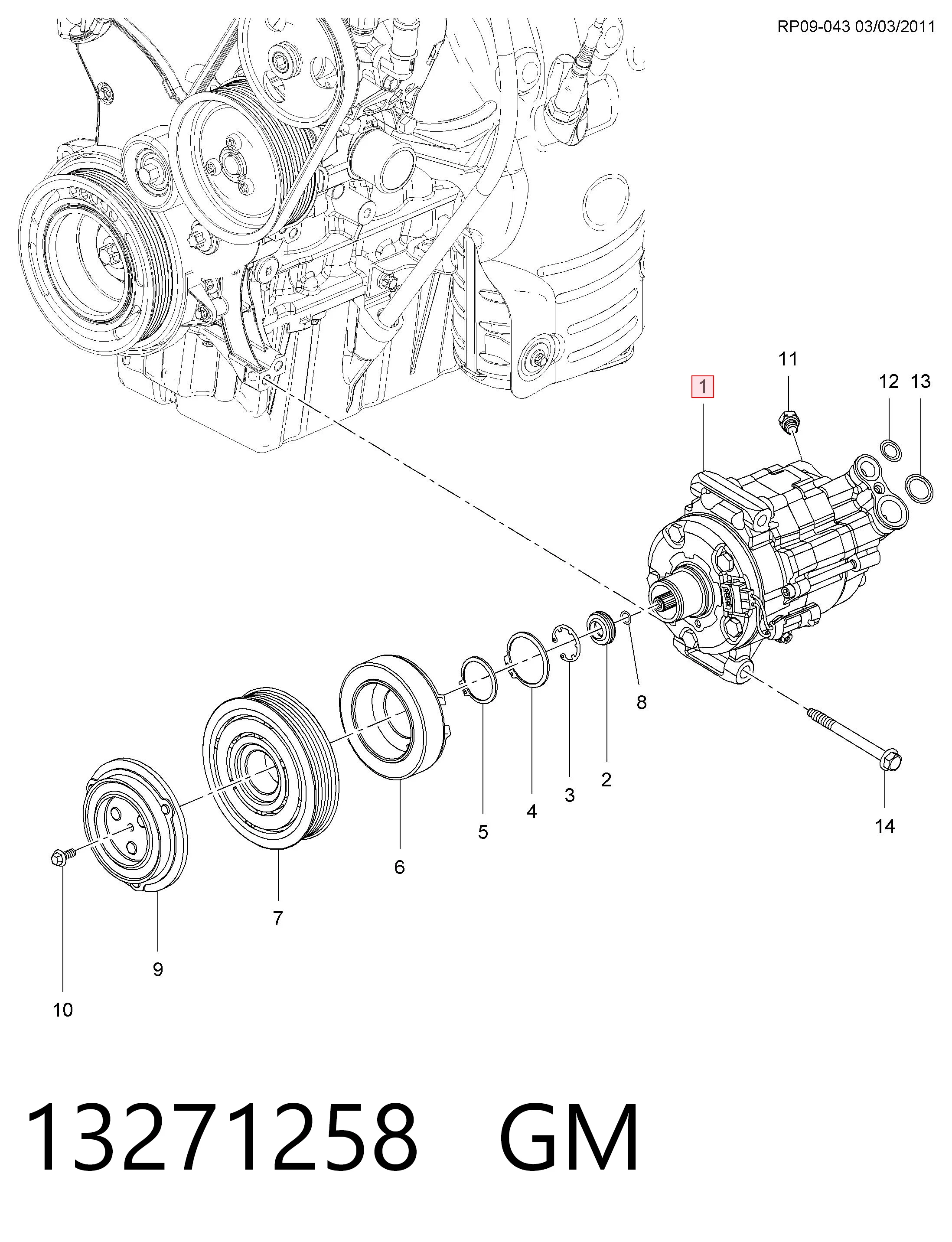 Компресор кондиціонера 95935304 Peugeot/Citroen