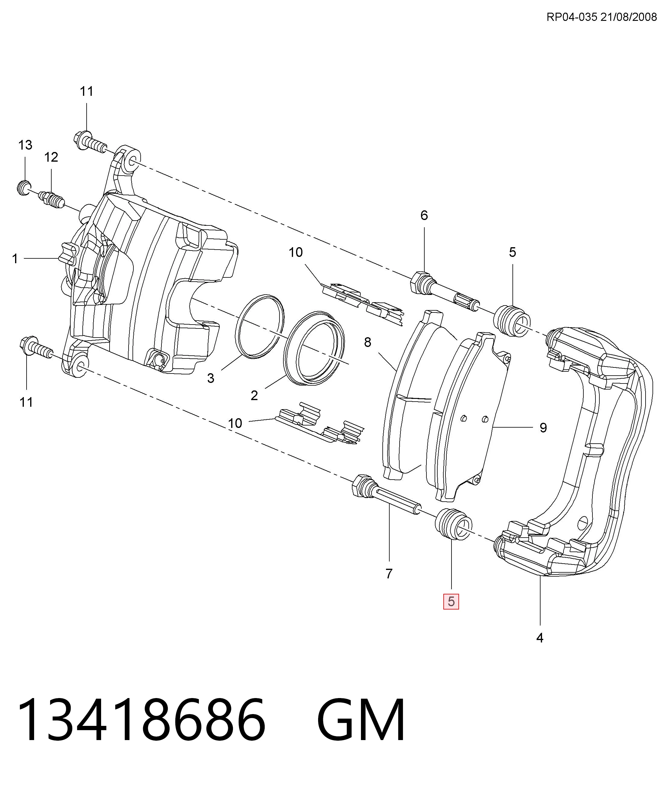 Ремкомплект супорту гальмівного заднього Opel Mokka I позашляховик (J13) (2012 - 2019) ціна, від 8.63 USD