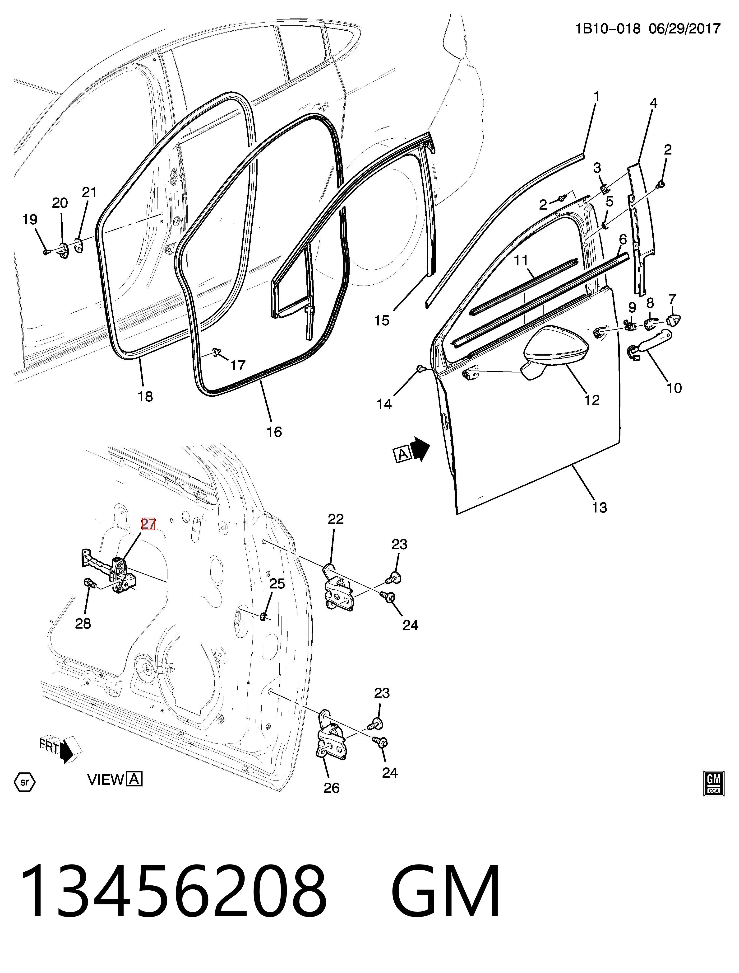 Обмежувач відкриття дверей, передній Peugeot/Citroen YQ00232780