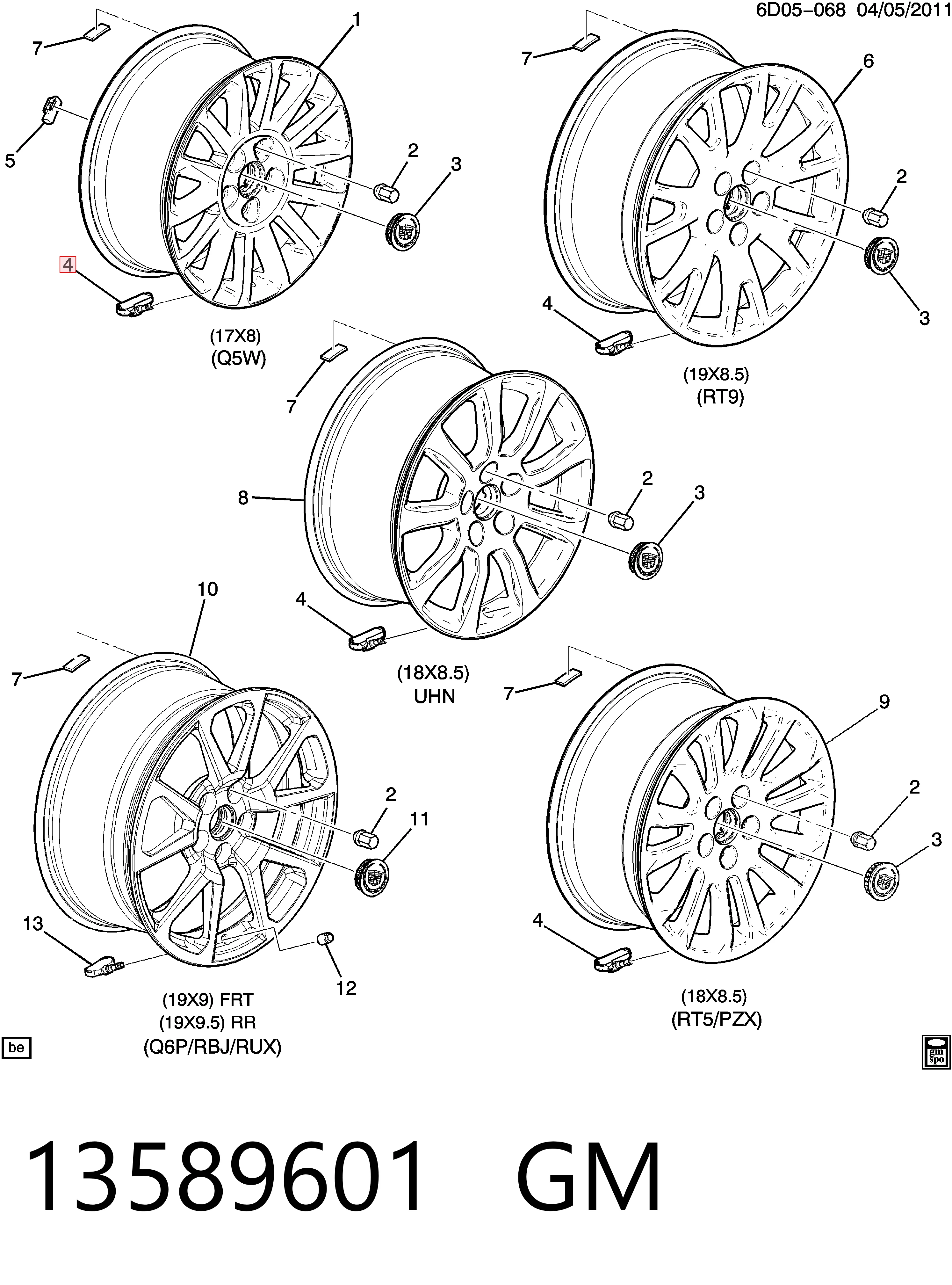 Датчик тиску повітря в шинах Peugeot/Citroen 25789964